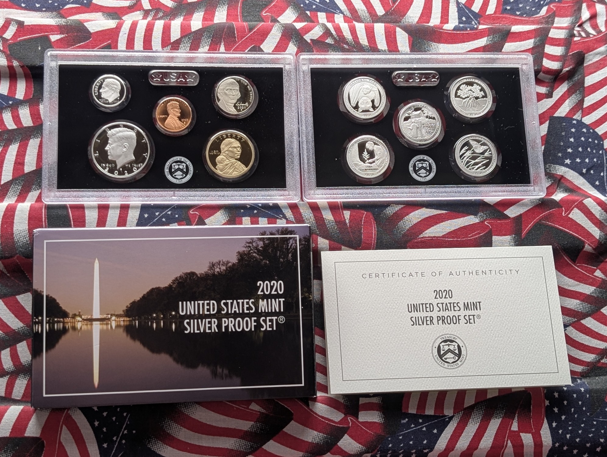 2020-S U.S. Mint Silver Proof Set With ATB Quarters & Anti-Discrimination Sacagawea Dollar in OGP w/ COA - (7) .999 Silver Coins