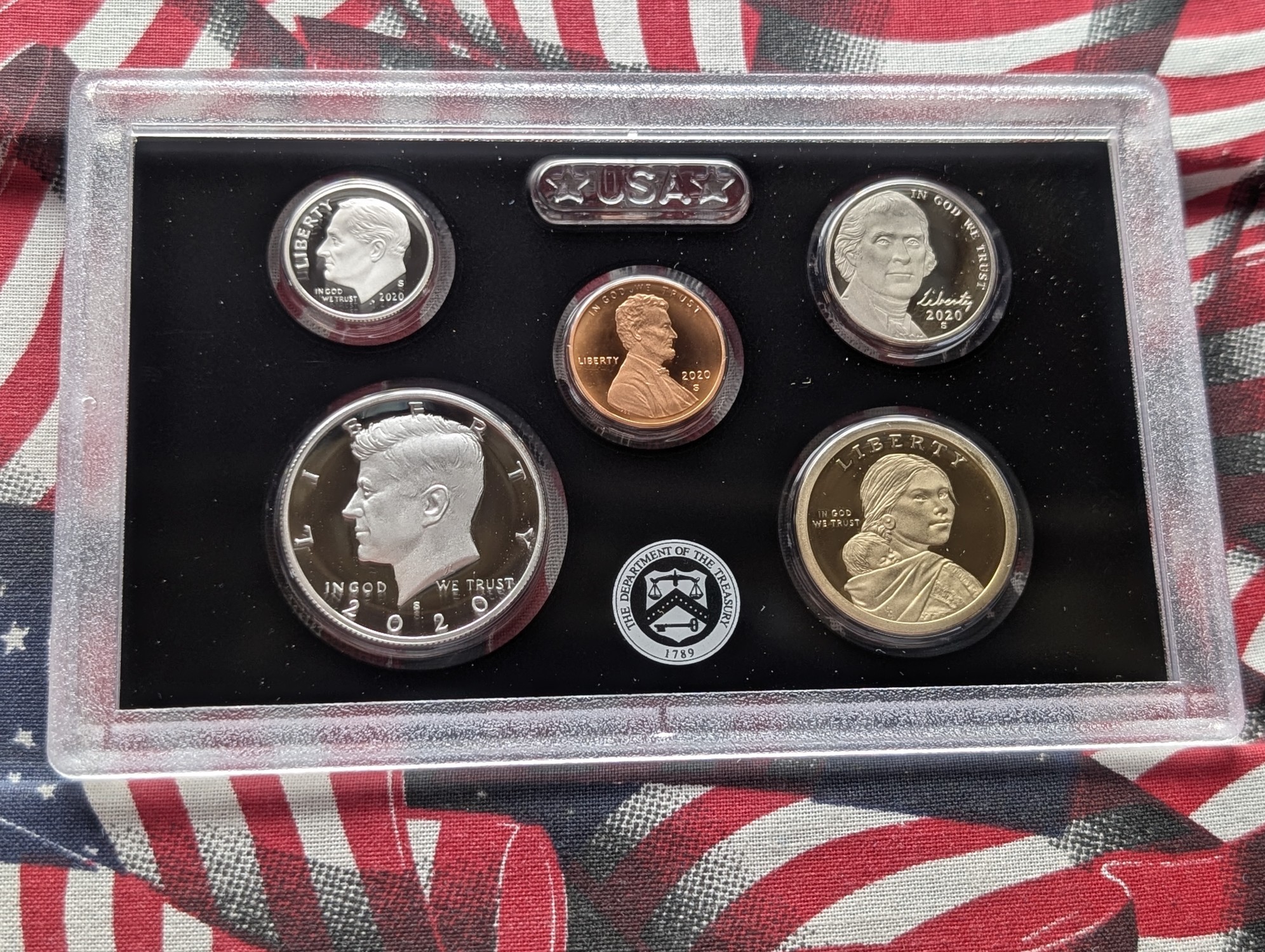 2020-S U.S. Mint Silver Proof Set With ATB Quarters & Anti-Discrimination Sacagawea Dollar in OGP w/ COA - (7) .999 Silver Coins