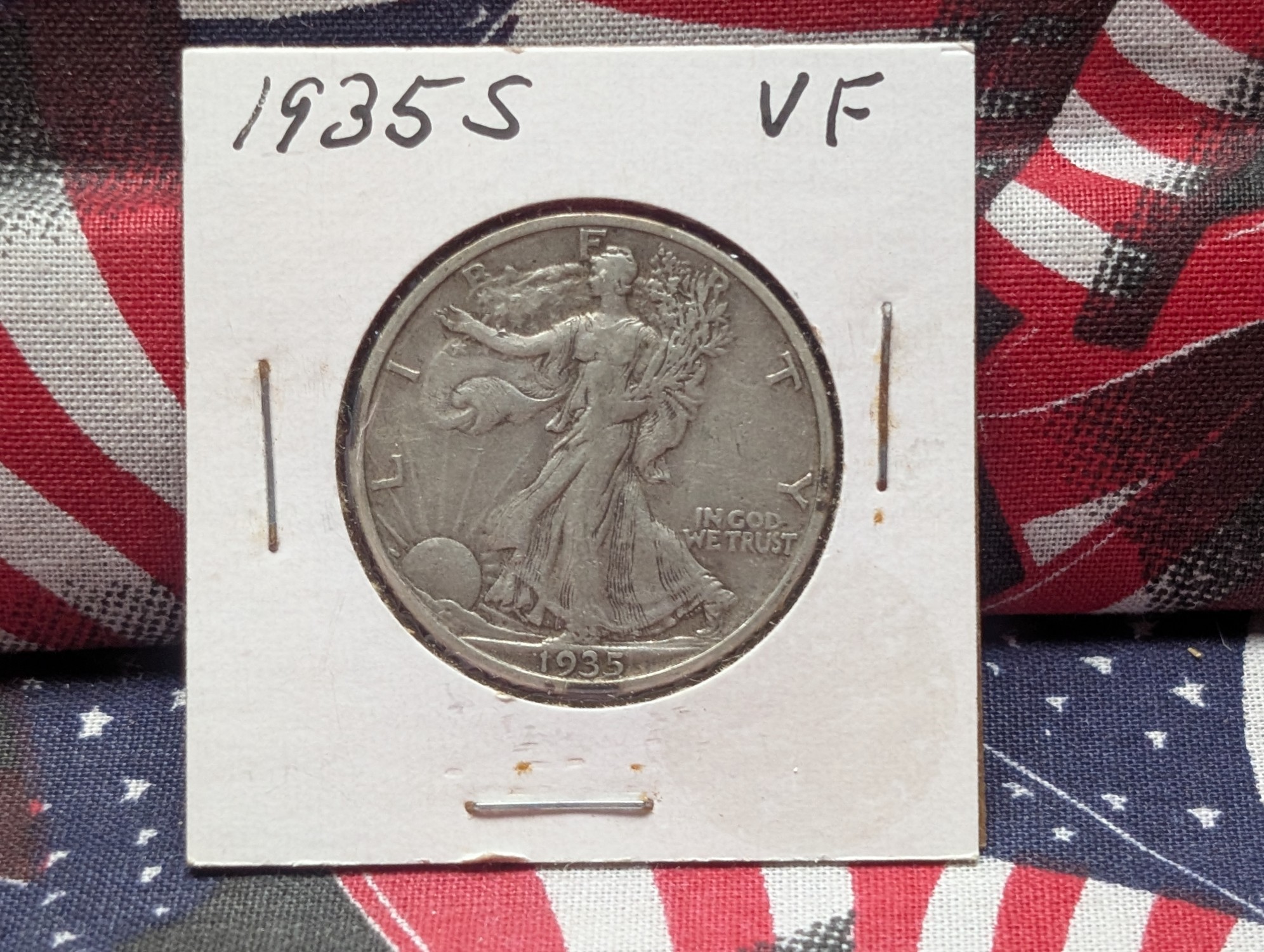 1935-S Walking Liberty 90% Silver Half Dollar