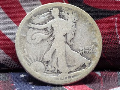1917-S Walking Liberty Half Dollar, 90% Silver, Reverse Mint Mark Condition PLEASE NOTE Some 