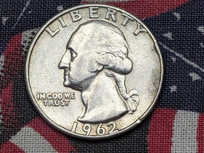 1962-D Washington Quarter, 90% Silver, 64 Years old Condition PLEASE NOTE Some coins may have a 