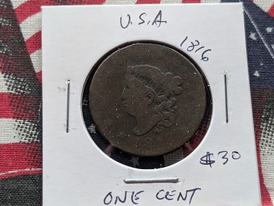 1816 Matron Liberty Head Large Cent - Over 200 Years Old! Condition PLEASE NOTE Some coins may 