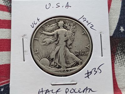 1942 90% Silver Walking Liberty Half Dollar - WWII Era! Condition PLEASE NOTE Some coins may 