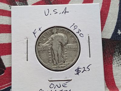 1930 90% Silver Standing Liberty Quarter - Full Motto! Condition PLEASE NOTE Some coins may 