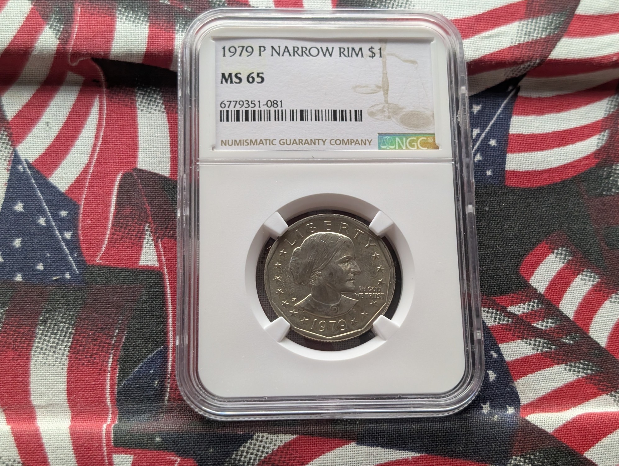 1979-P Susan B. Anthony Dollar - NGC MS65 w/ Narrow Rim