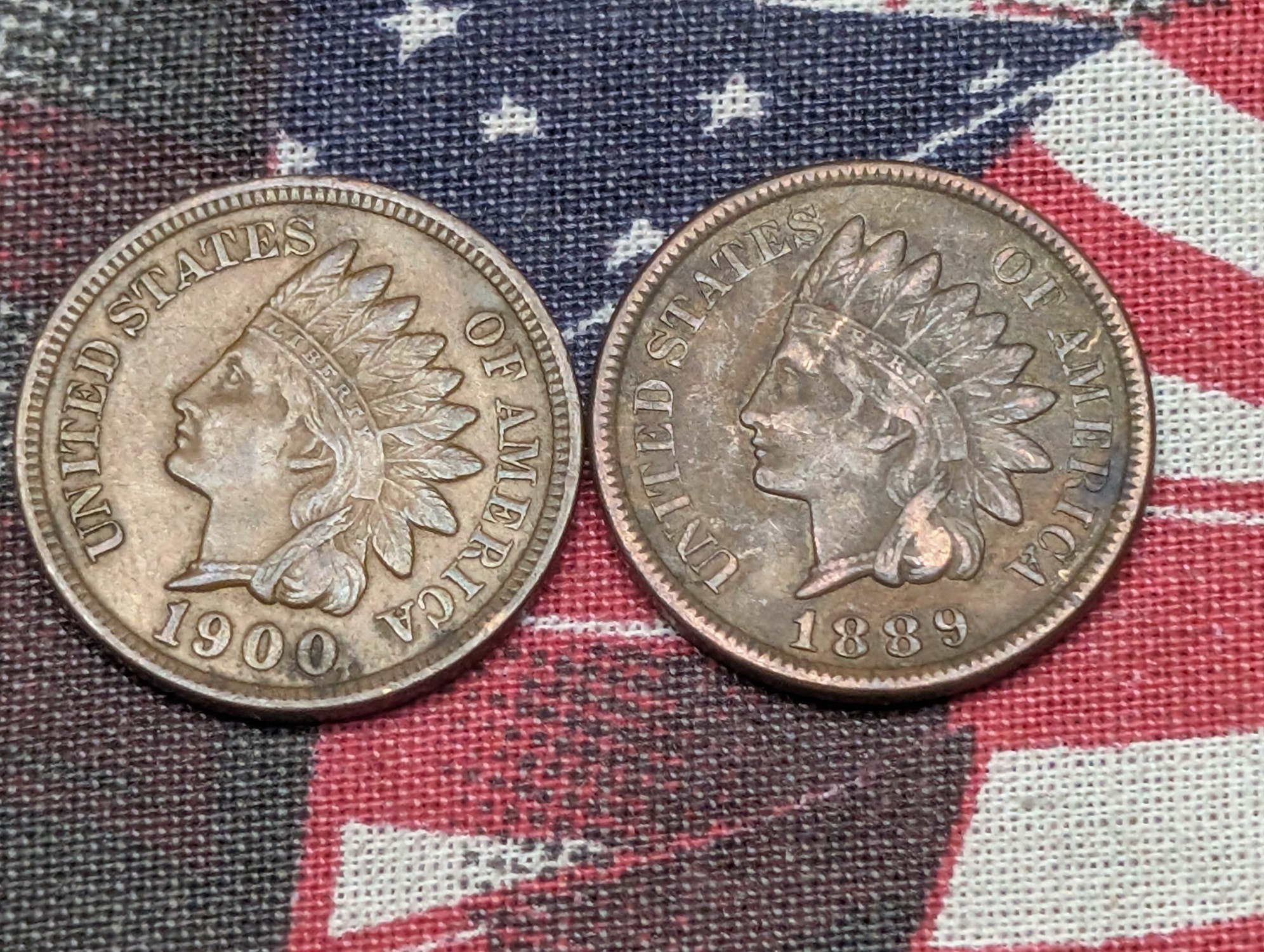 1881, 1884, 1889, & 1900 Indian Head Cents