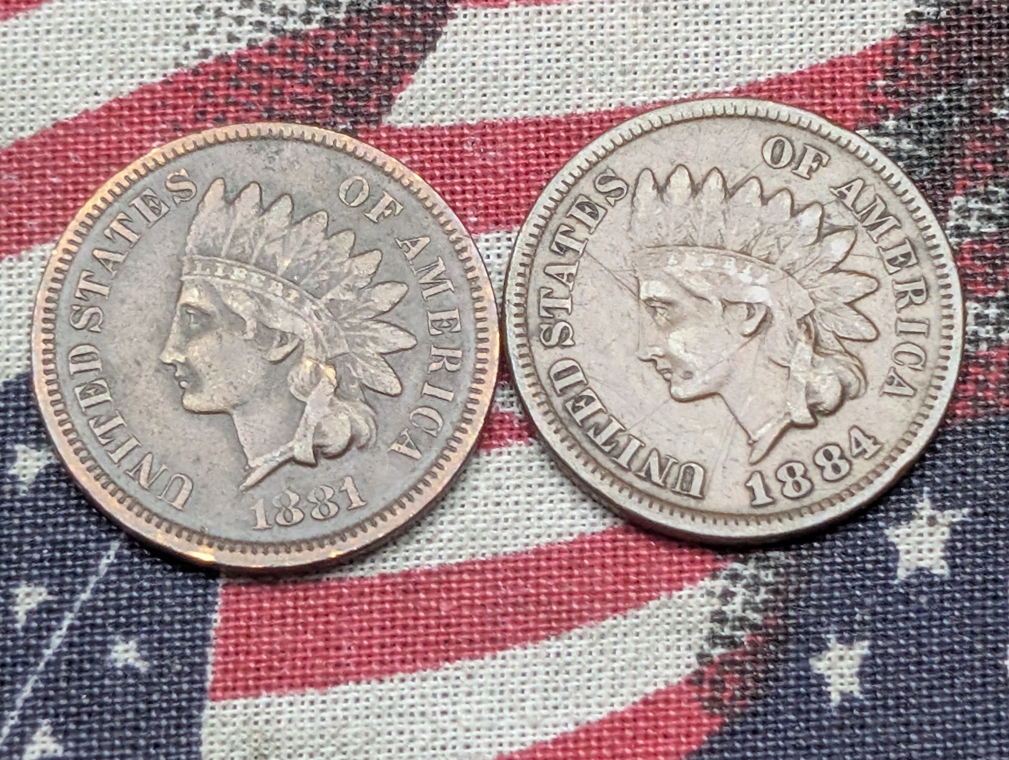 1881, 1884, 1889, & 1900 Indian Head Cents