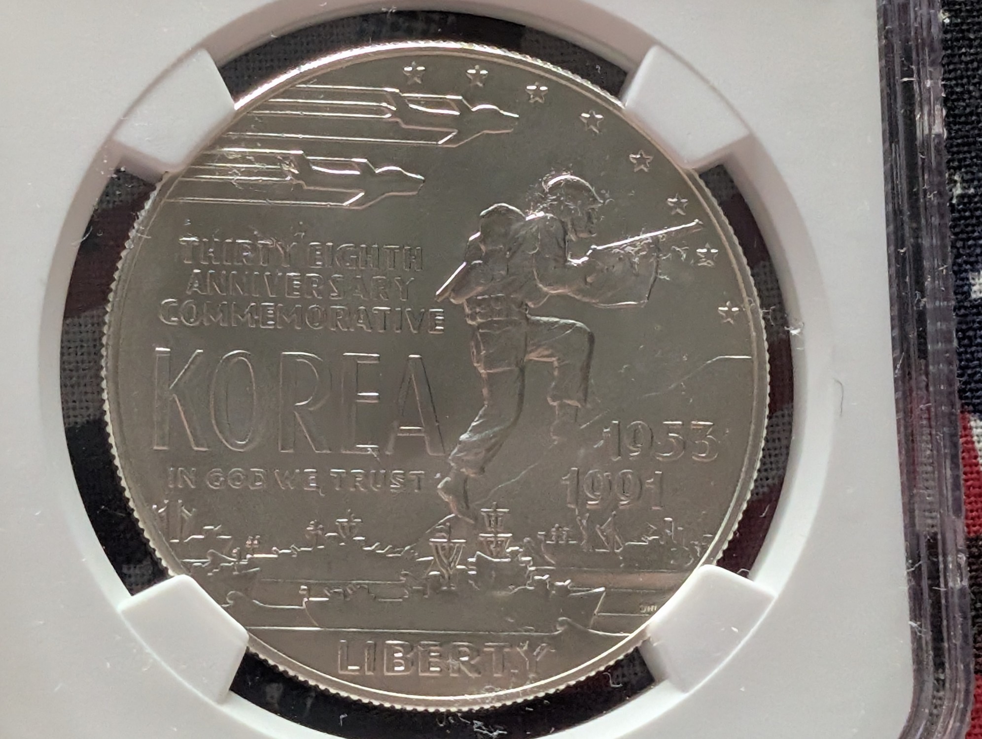 1991-D Korean War Memorial 90% Silver Dollar - NGC MS69
