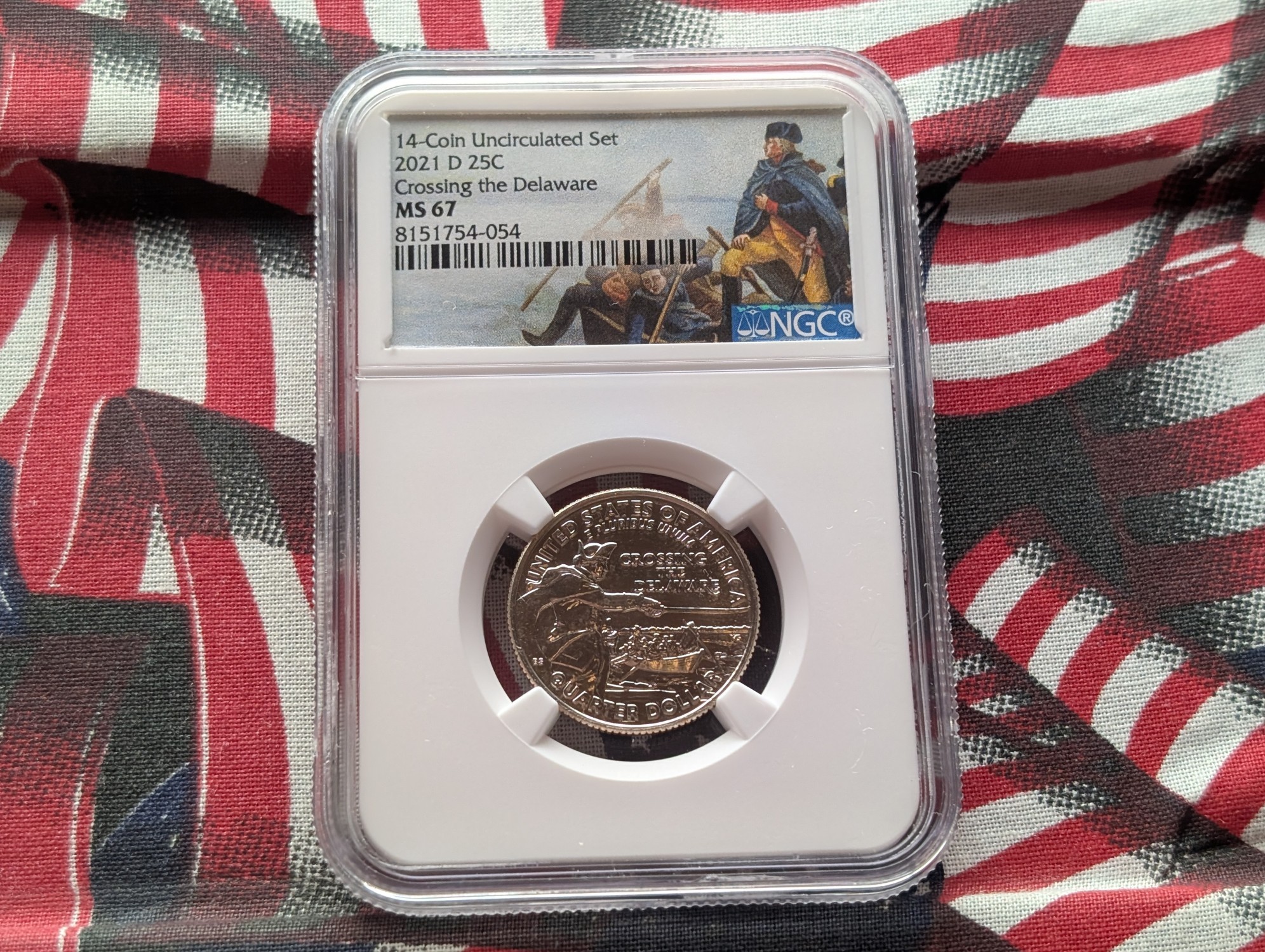 2021-D Crossing the Delaware Washington Quarter - NGC MS67