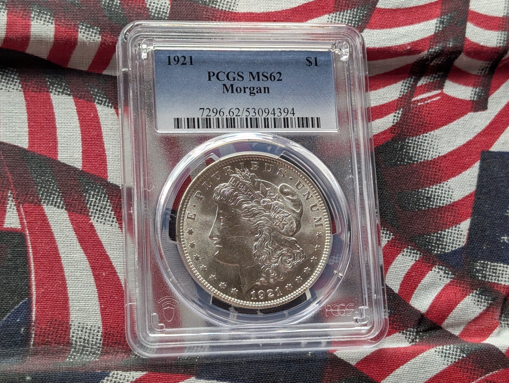 1921 Morgan 90% Silver Dollar - PCGS MS62