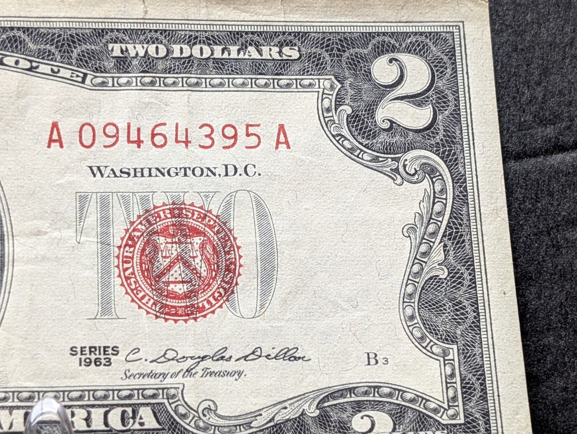 (5) 1963 Series $2 RED SEAL Banknotes