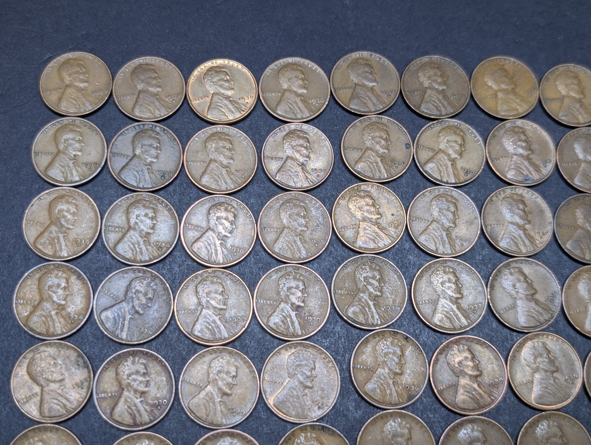 1 Pound of Various 1930's Lincoln Wheat Cents