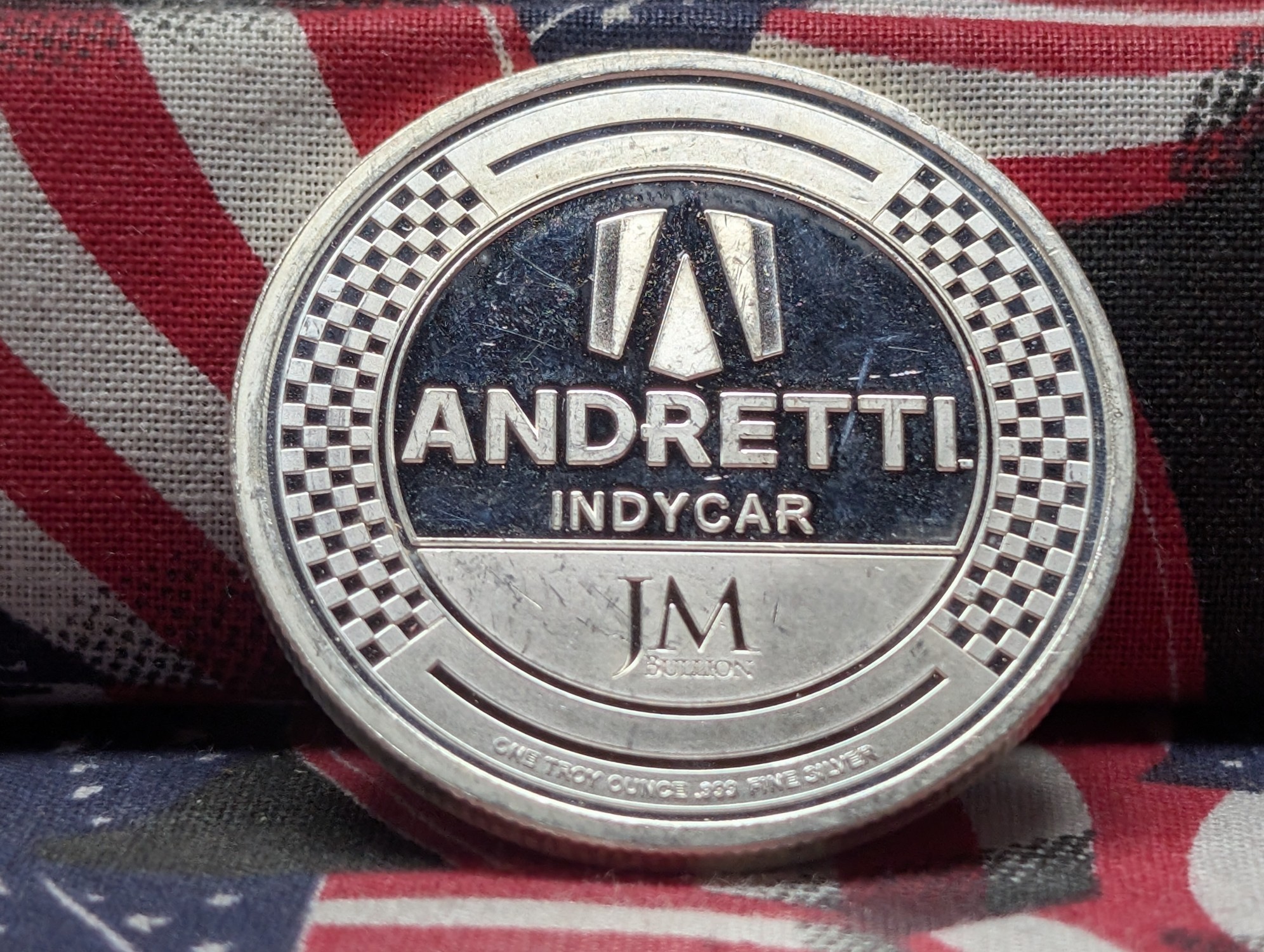 1 Troy Oz. .999 FINE SILVER Andretti Indycar - Marcus Ericsson #28 Designed Round