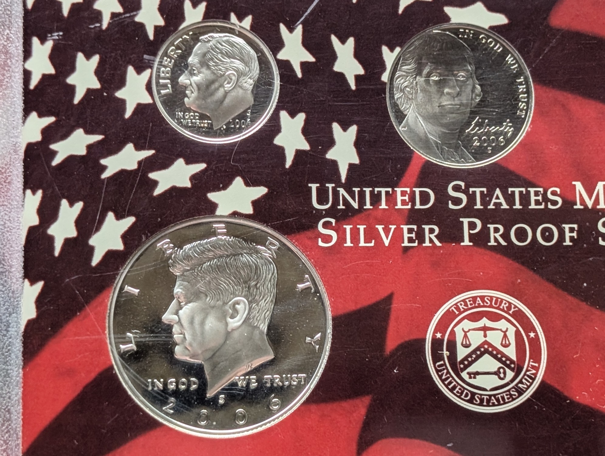 2006-S U.S. Mint Silver Proof Set in OGP, NO BOX, No State Quarters - Includes (2) 90% Silver Coins