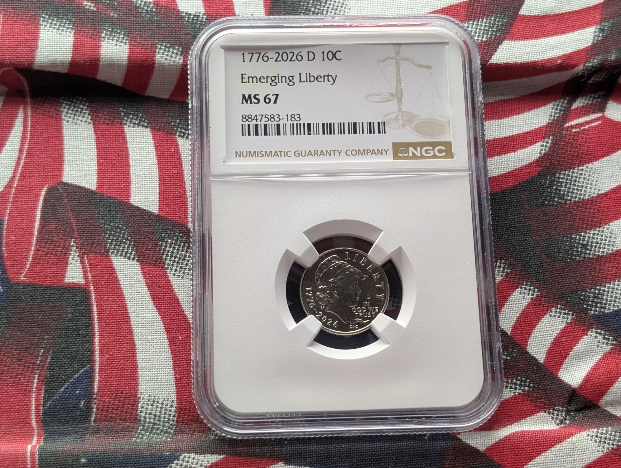 1776-2026-D Emerging Liberty Dime - NGC MS67