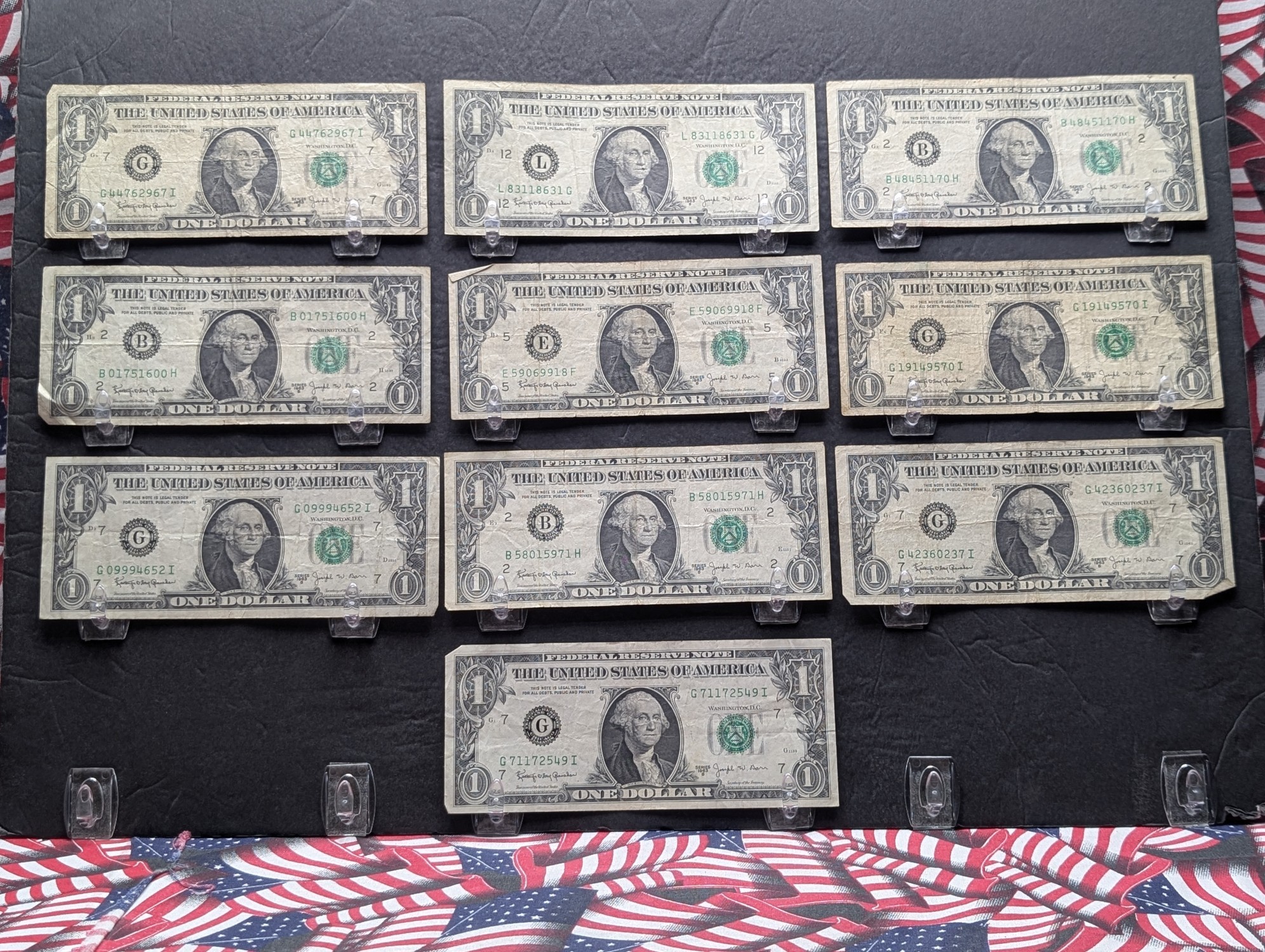 (10) 1963 B Series $1 Joseph W. Barr Notes