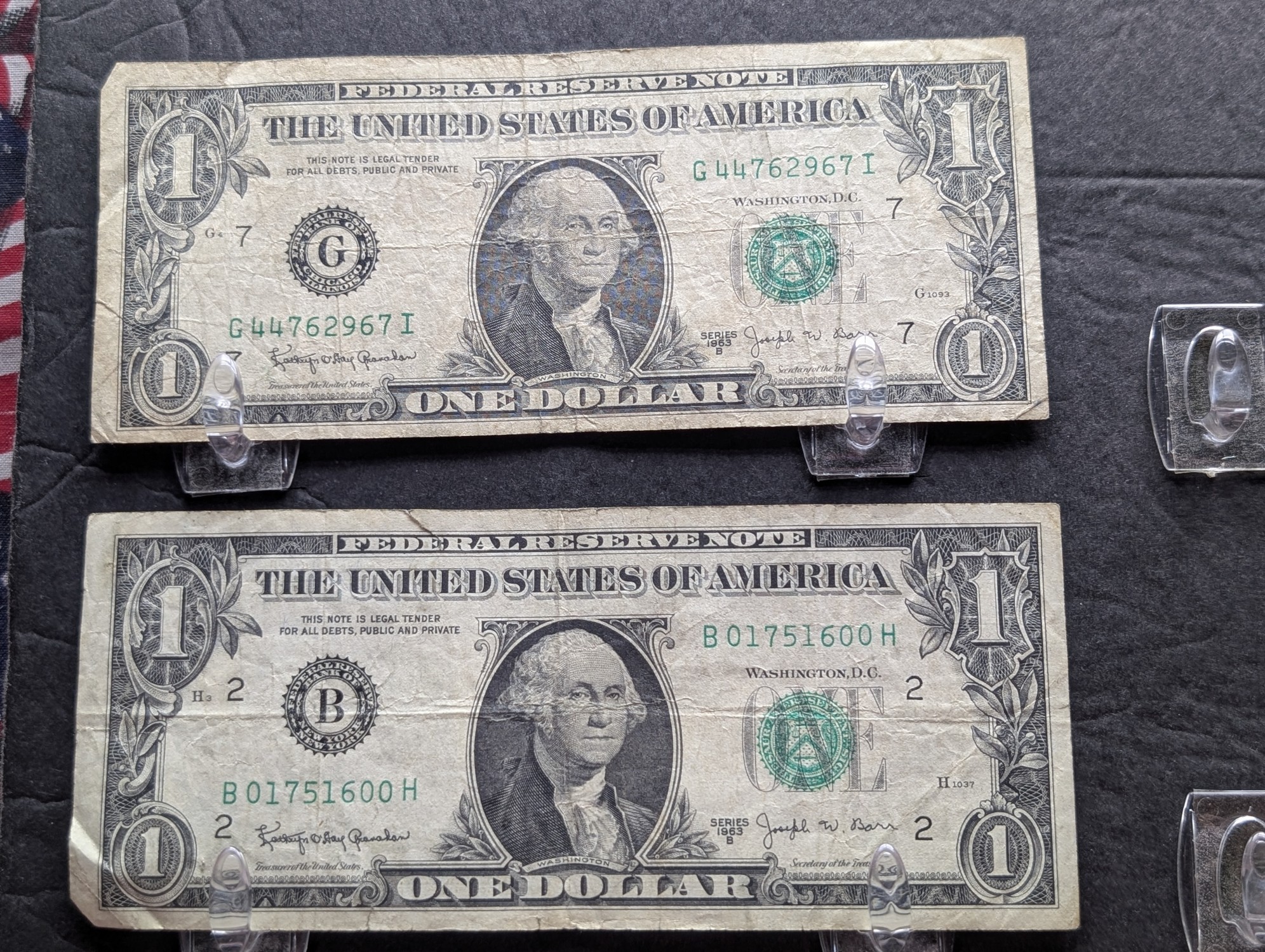 (10) 1963 B Series $1 Joseph W. Barr Notes