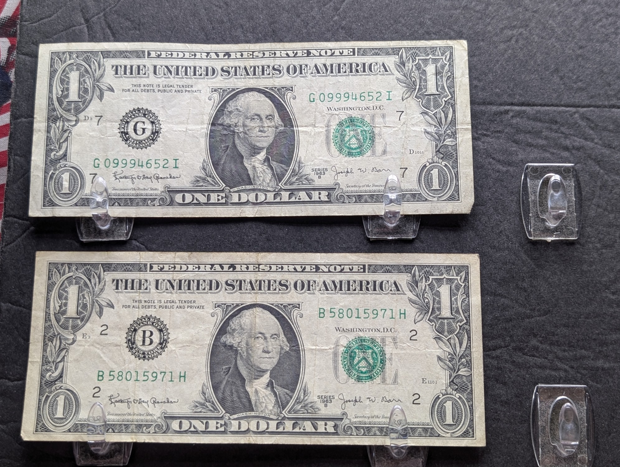 (10) 1963 B Series $1 Joseph W. Barr Notes