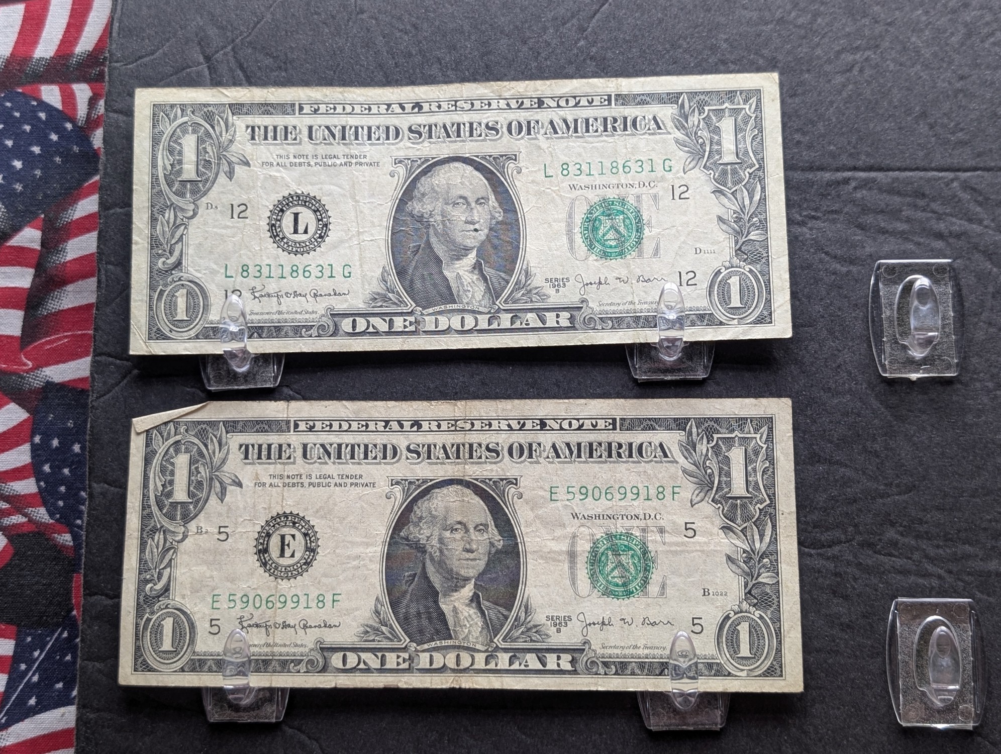 (10) 1963 B Series $1 Joseph W. Barr Notes