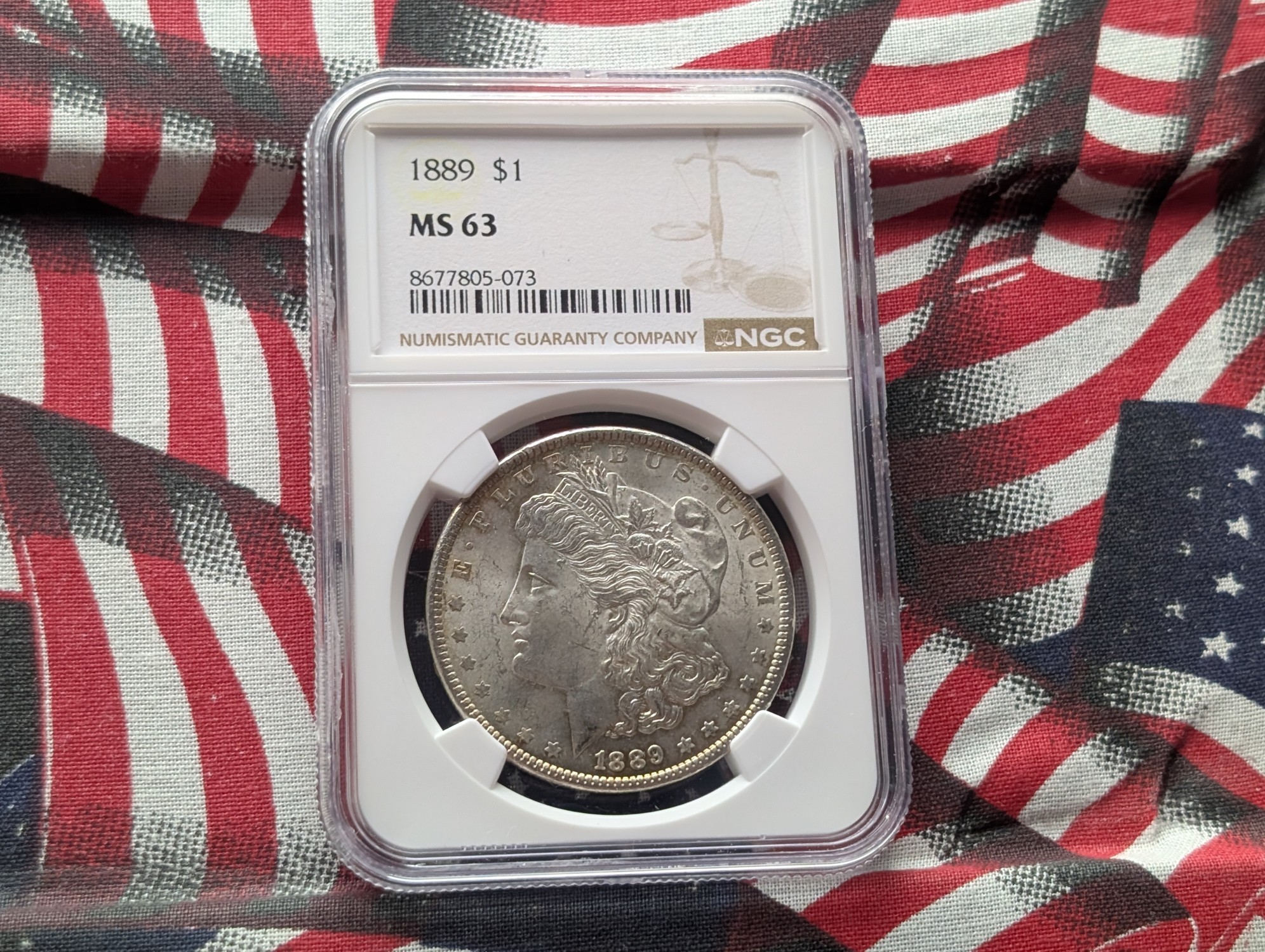 1889 Morgan 90% Silver Dollar - NGC MS63