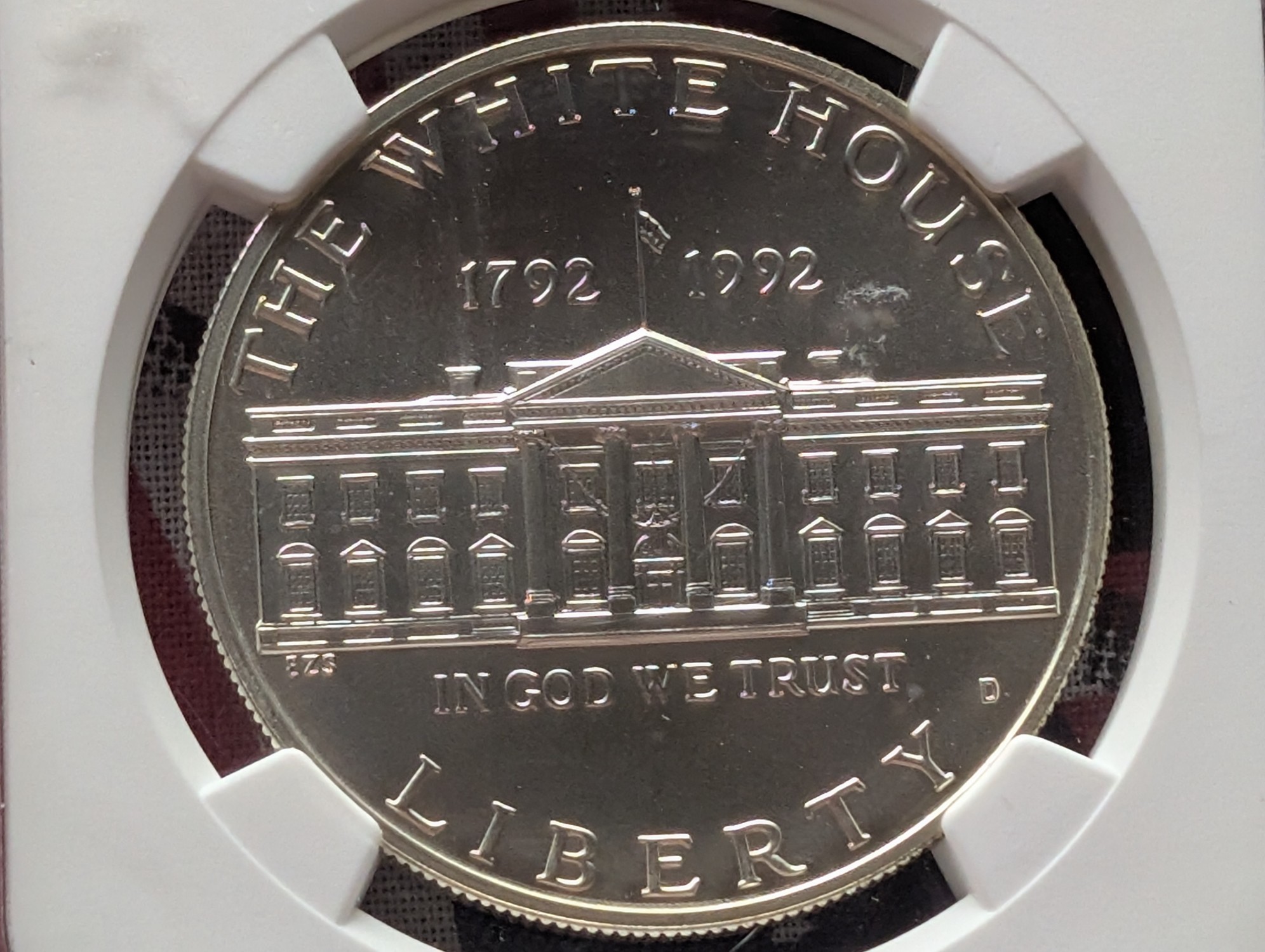 1992-D White House Bicentennial Commemorative 90% Silver Dollar - NGC MS69