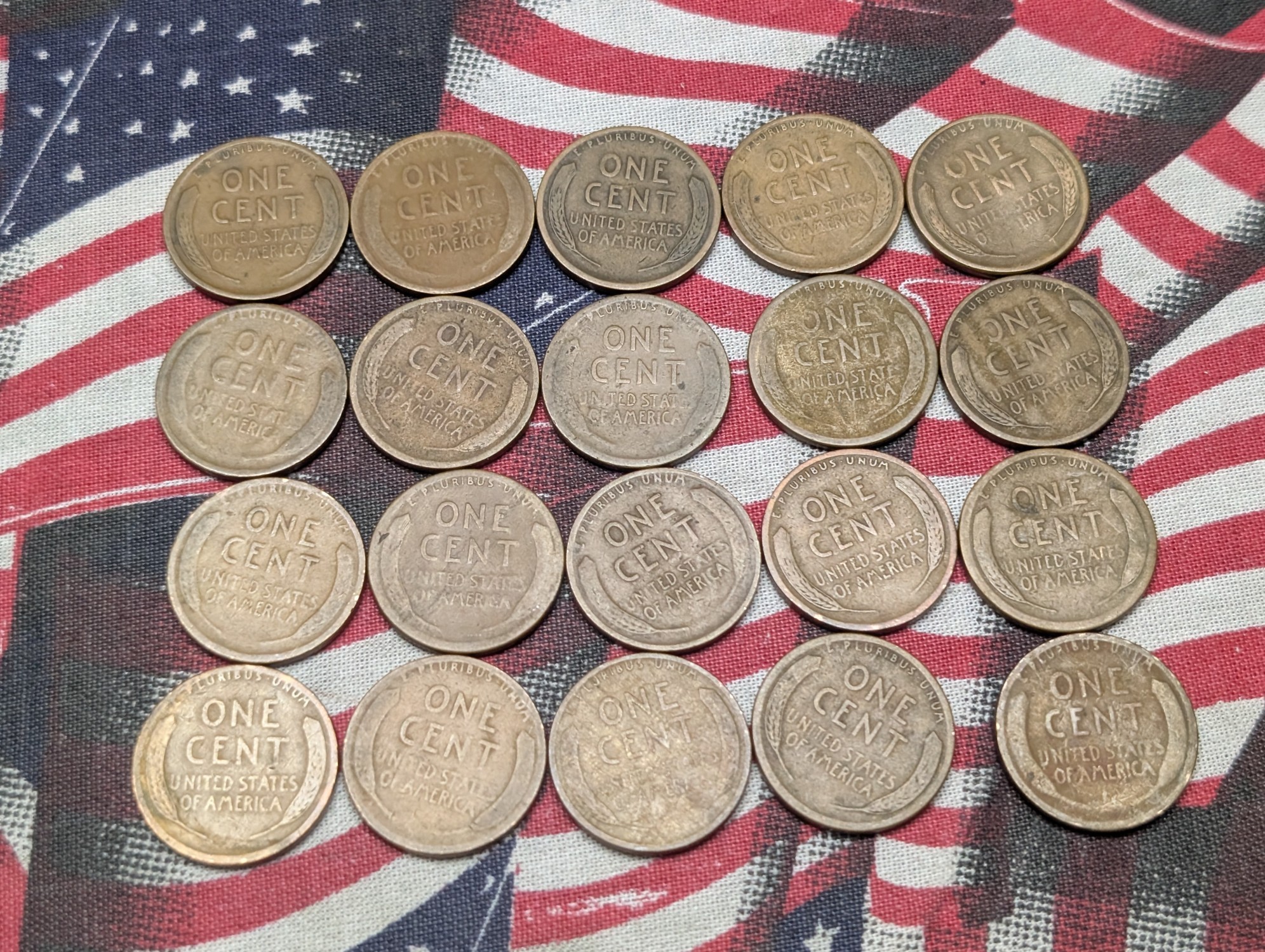 (20) Assorted 1910 & Teens Lincoln Wheat Cents