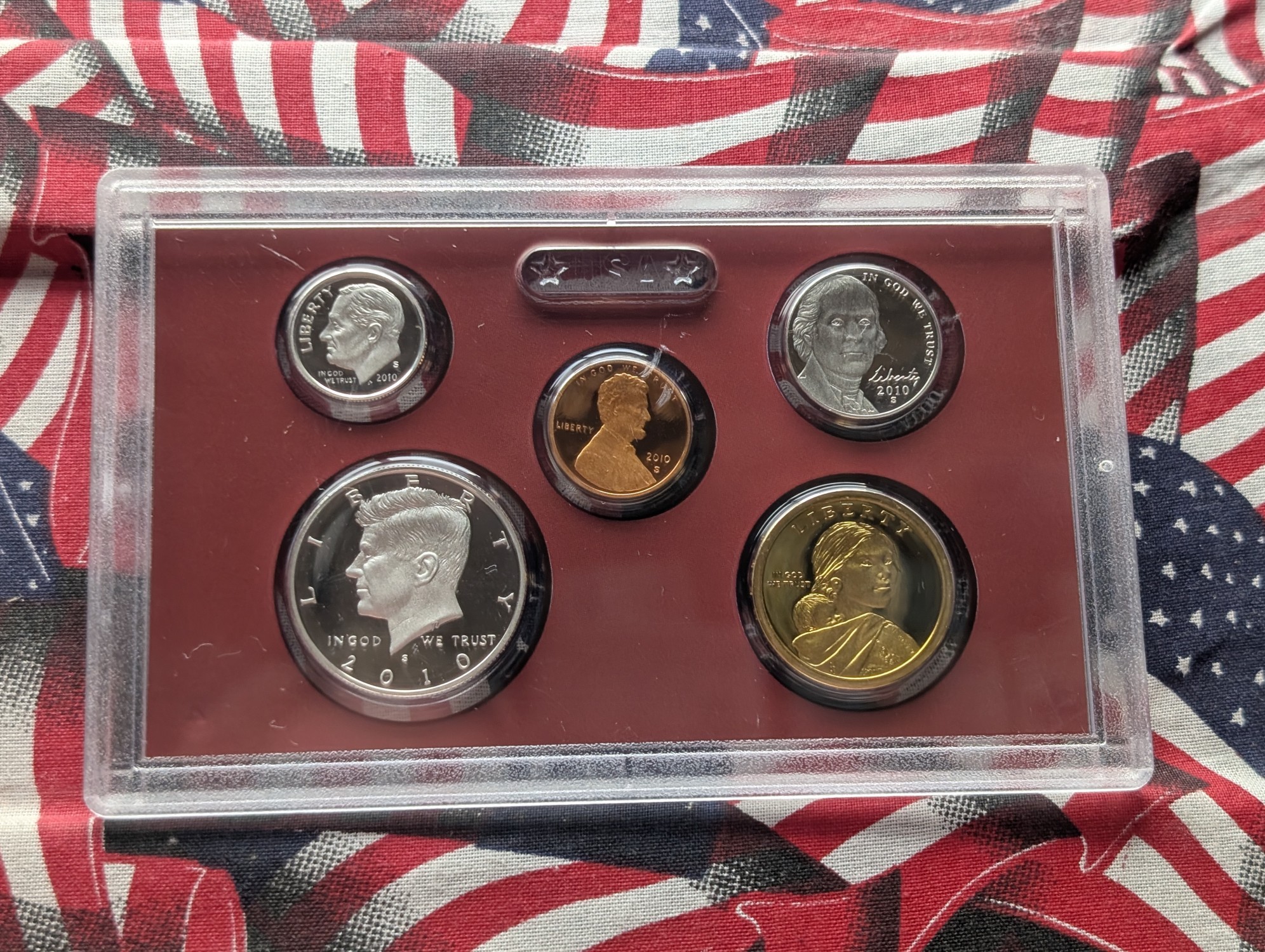 2010-S U.S. Mint Silver Proof Set in OGP, NO BOX, No Quarters - Includes (2) 90% Silver Coins