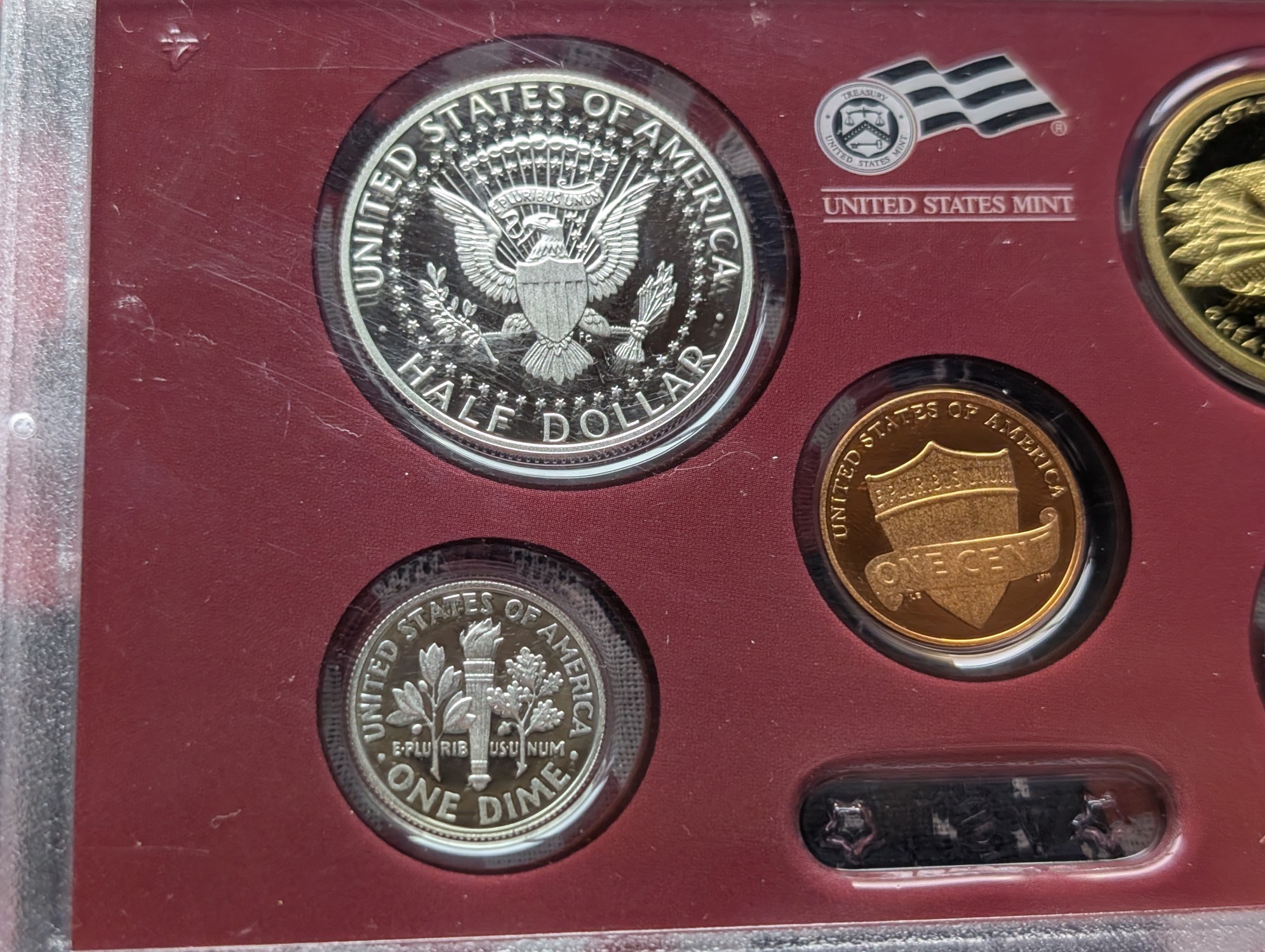 2010-S U.S. Mint Silver Proof Set in OGP, NO BOX, No Quarters - Includes (2) 90% Silver Coins