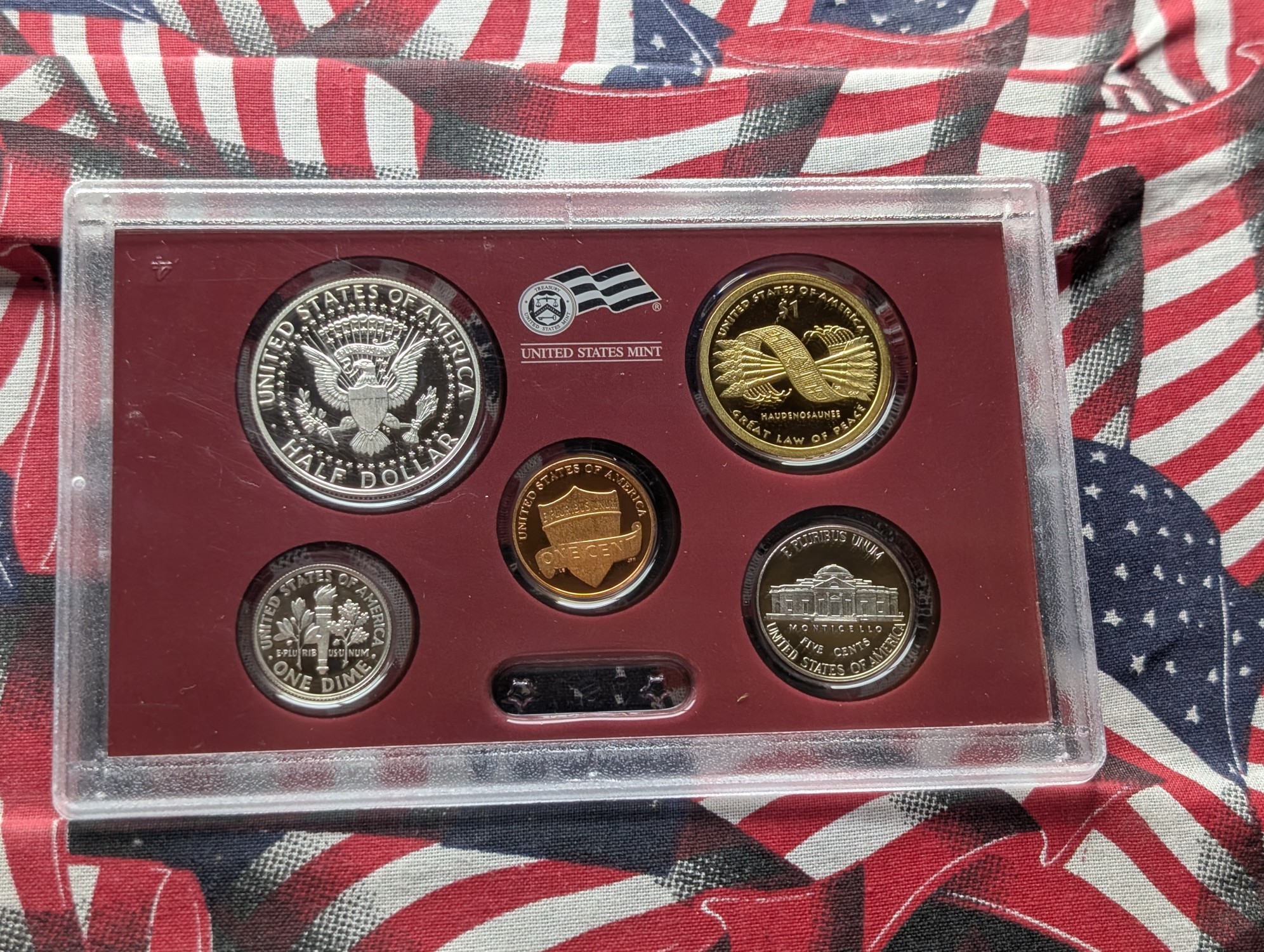 2010-S U.S. Mint Silver Proof Set in OGP, NO BOX, No Quarters - Includes (2) 90% Silver Coins
