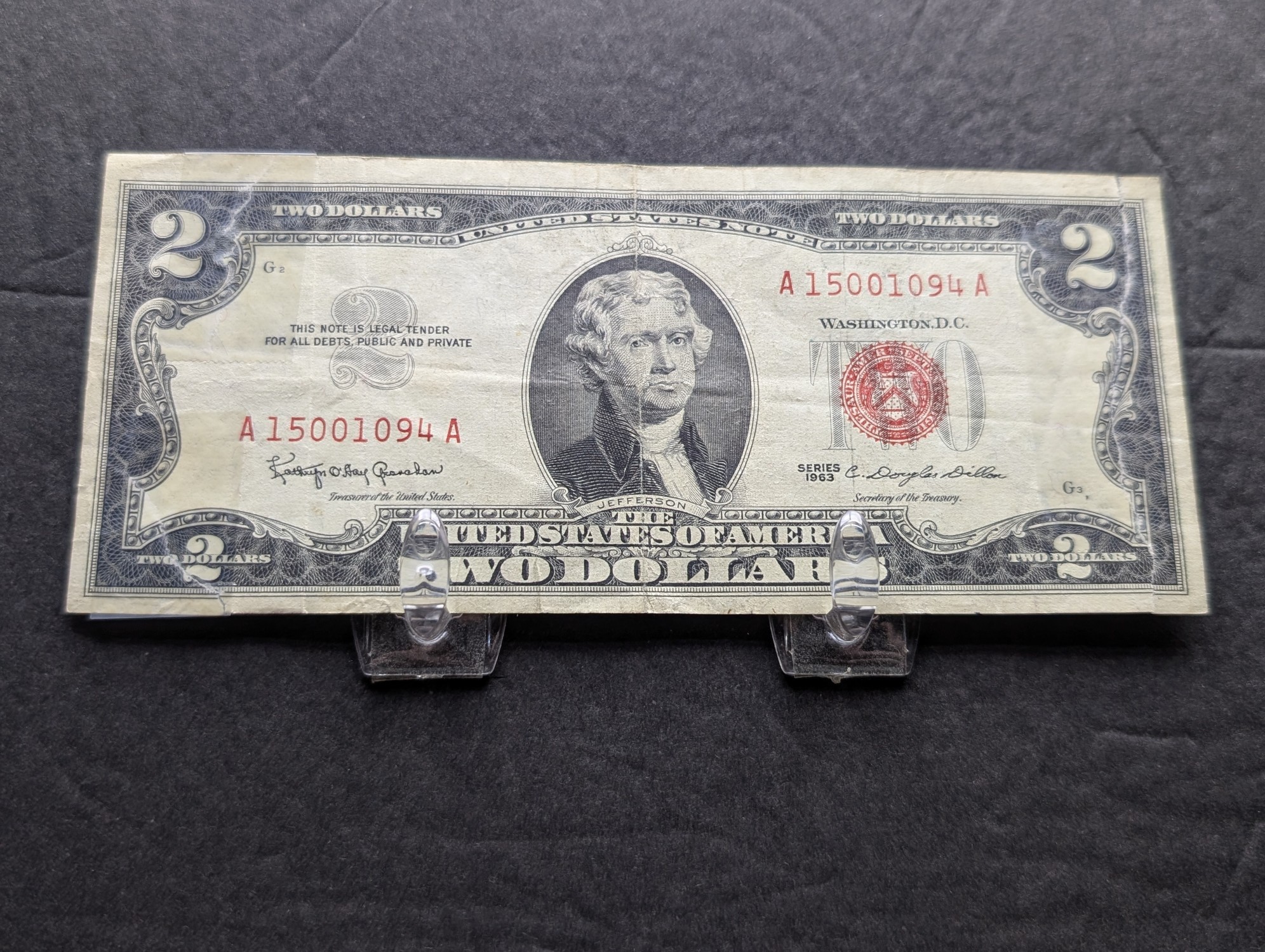 (5) 1953 & 1963 Series $2 RED SEAL Banknotes