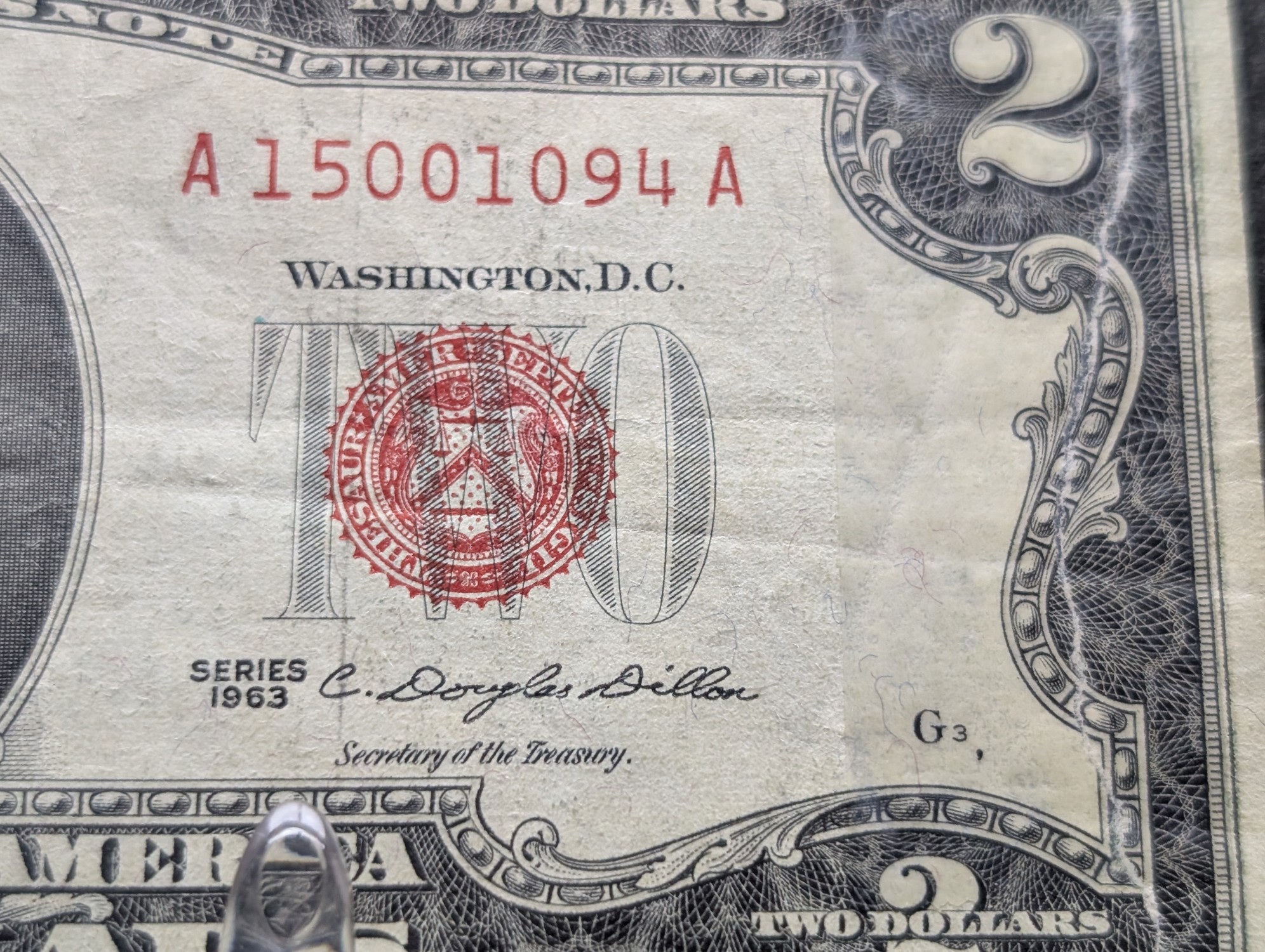 (5) 1953 & 1963 Series $2 RED SEAL Banknotes