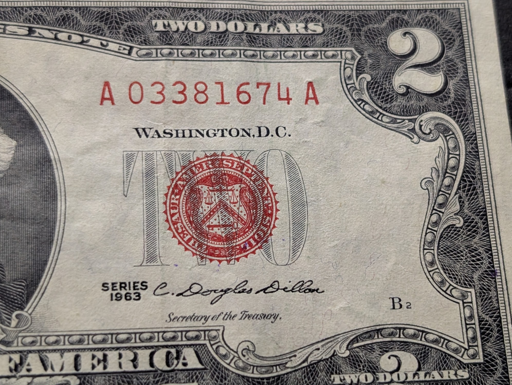 (5) 1953 & 1963 Series $2 RED SEAL Banknotes