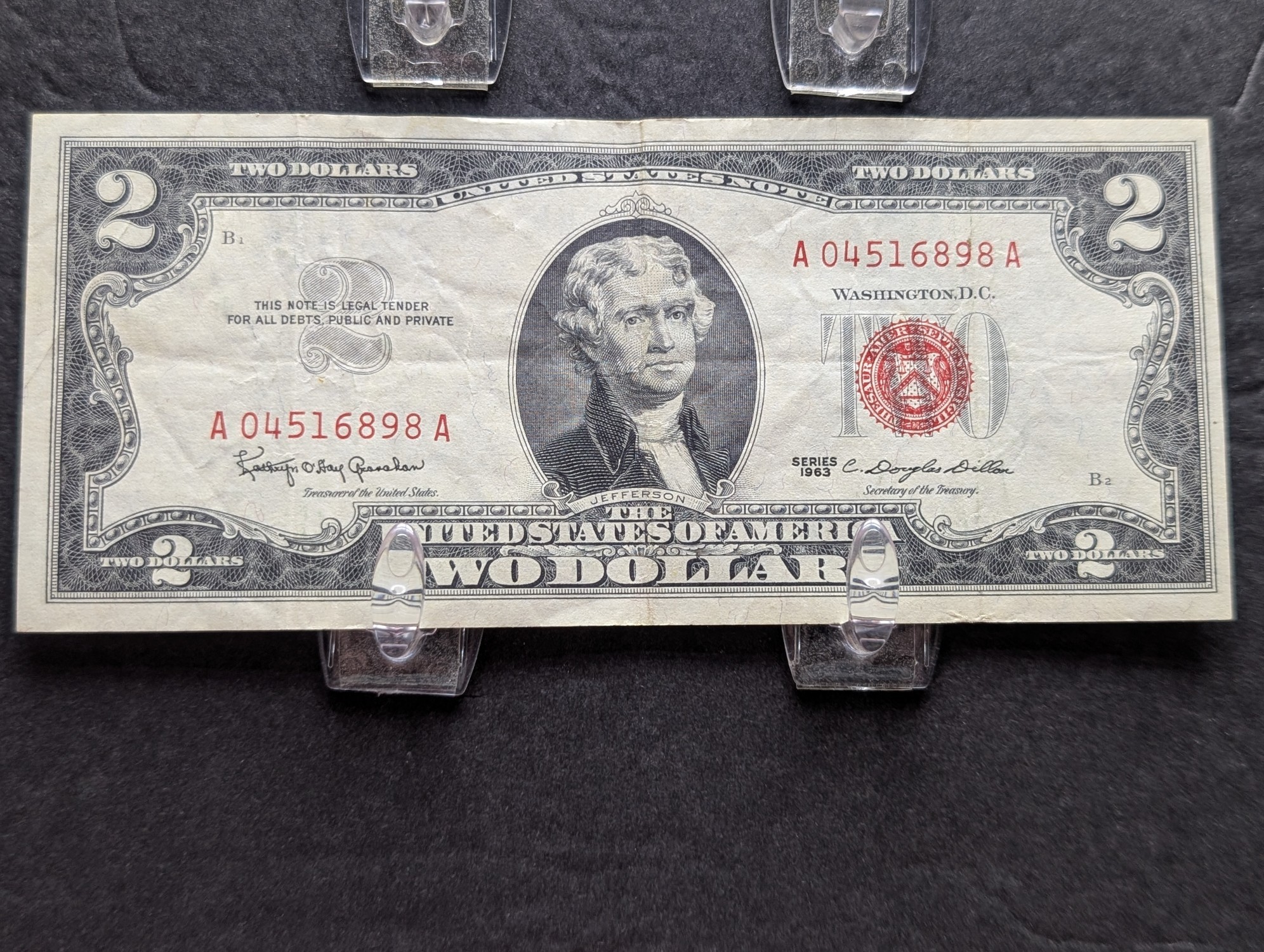 (5) 1953 & 1963 Series $2 RED SEAL Banknotes