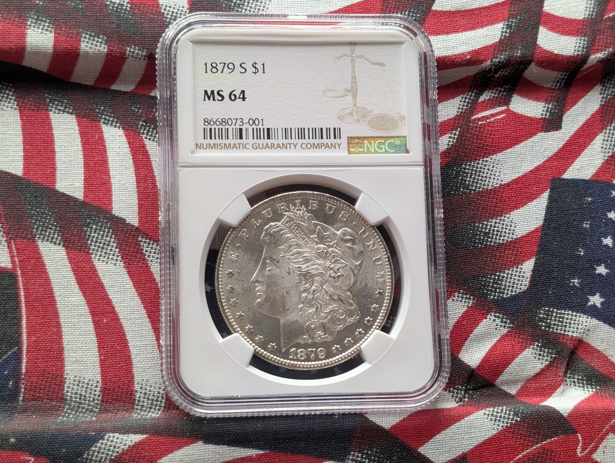 1879-S Morgan 90% Silver Dollar - NGC MS64