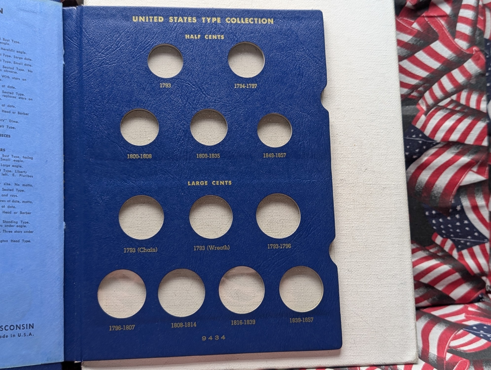 Partial Type Set Small Coin Collection in Whitman Album - Includes (3) Lincoln Cents, (1) Jefferson Nickel, (1) Silver Wartime Nickel, (1) V