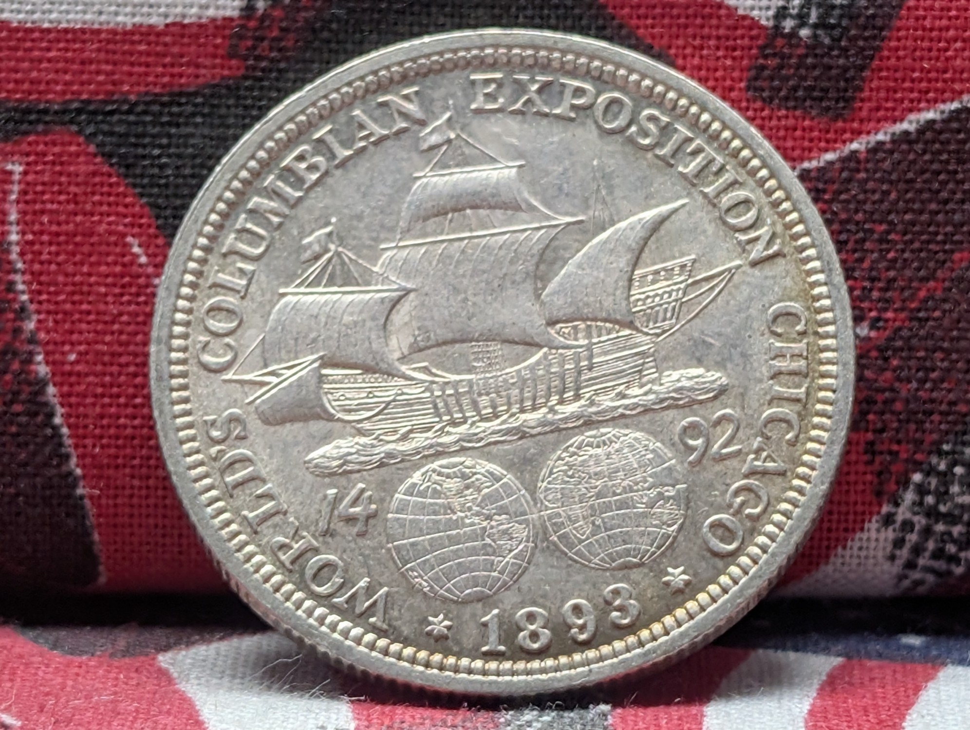 1893 Columbian Exposition Commemorative 90% Silver Half Dollar