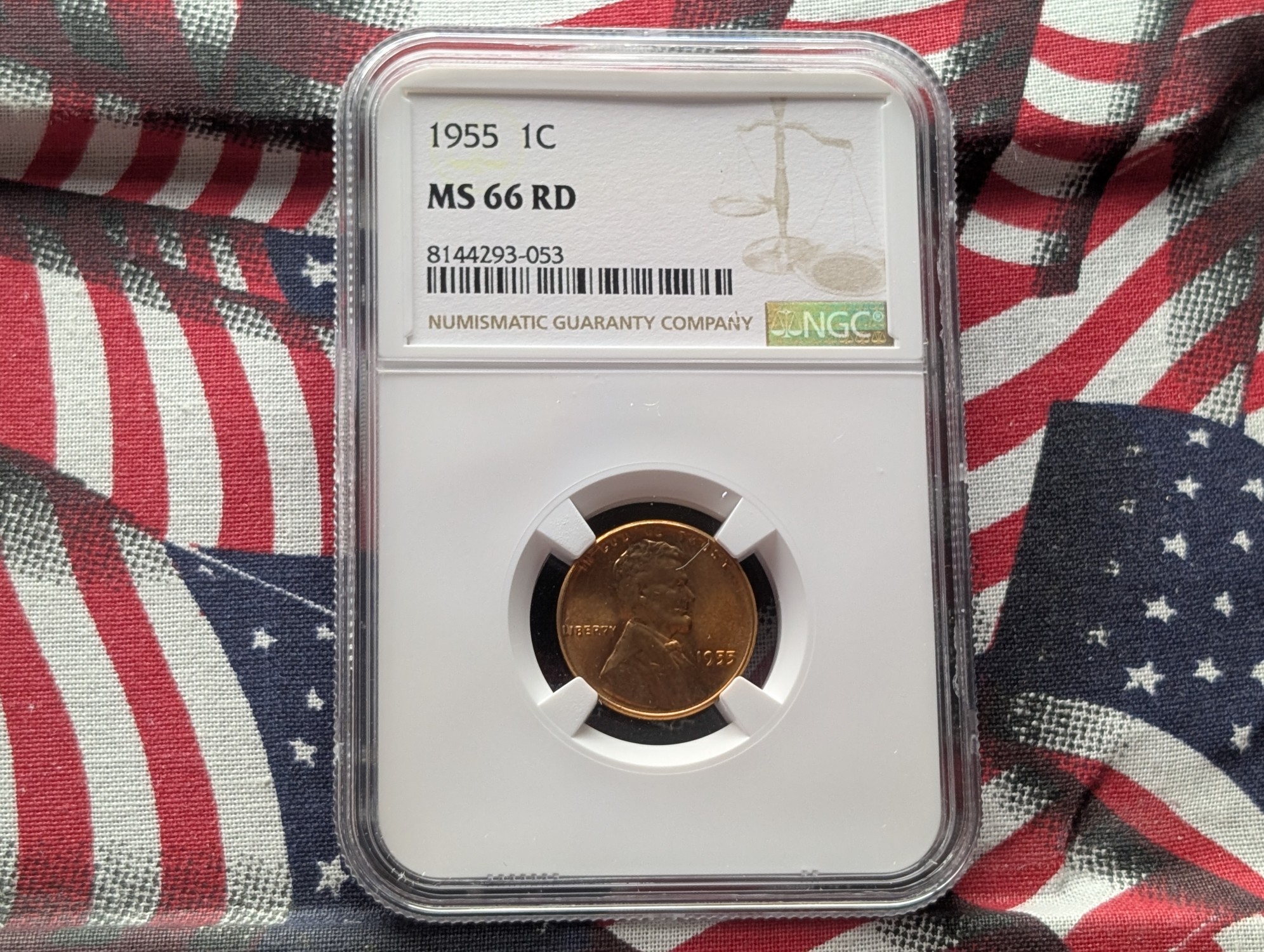 1955 Lincoln Wheat Cent - NGC MS66 RD