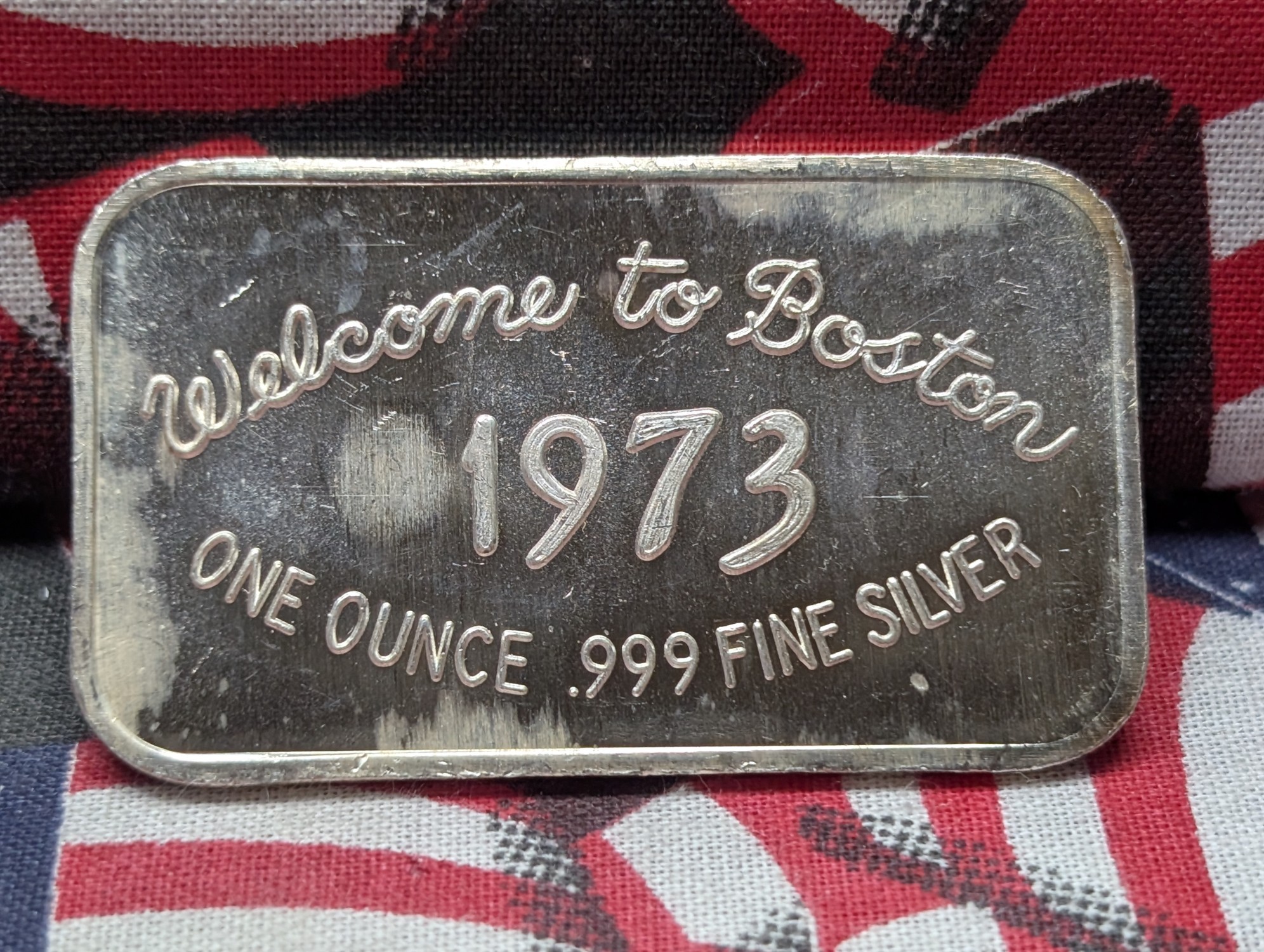 1 oz. .999 FINE SILVER Welcome to Boston - 82nd Numismatic Convention Designed Art Bar