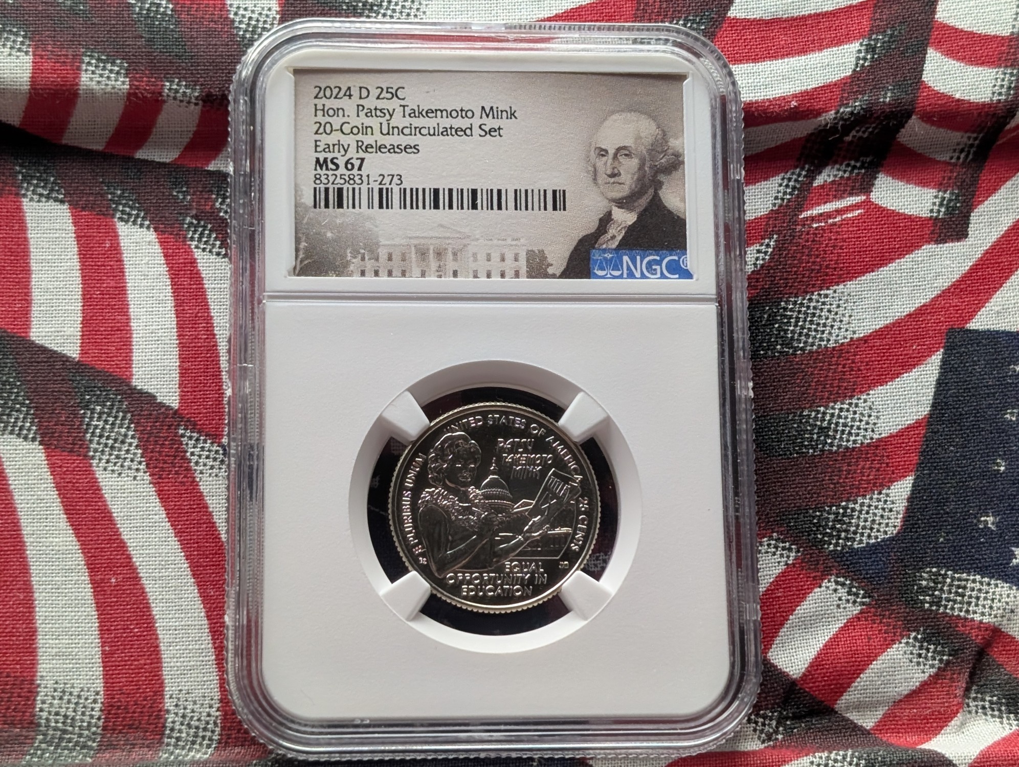 2024-D Hon. Patsy Takemoto Mink Quarter - NGC MS67 - Early Release