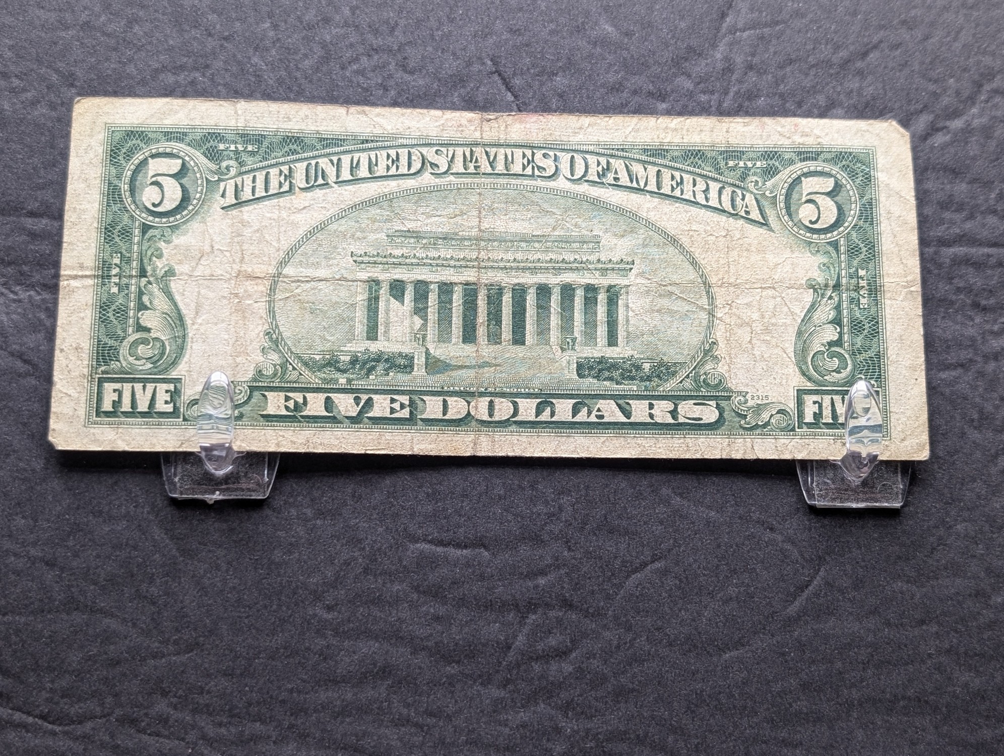 1953 A Series $5 RED SEAL Banknote