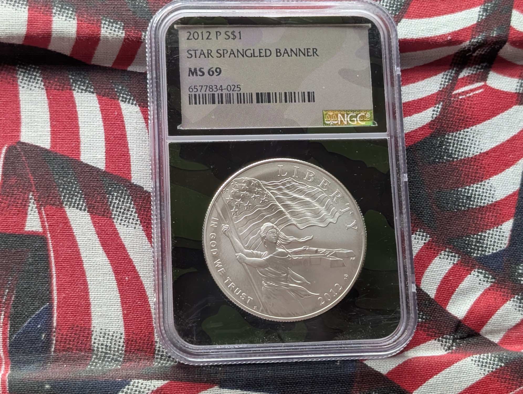 2012-P Star Spangled Banner Commemorative 90% Silver Dollar - NGC MS69