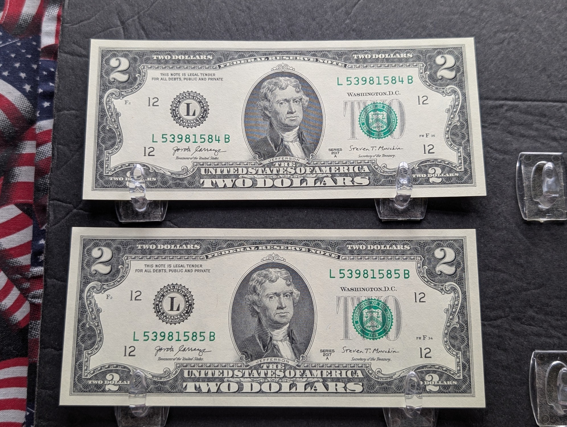 (11) 2017 A Series $2 Notes w/ Consecutive Serial #'s - ALL UNC!