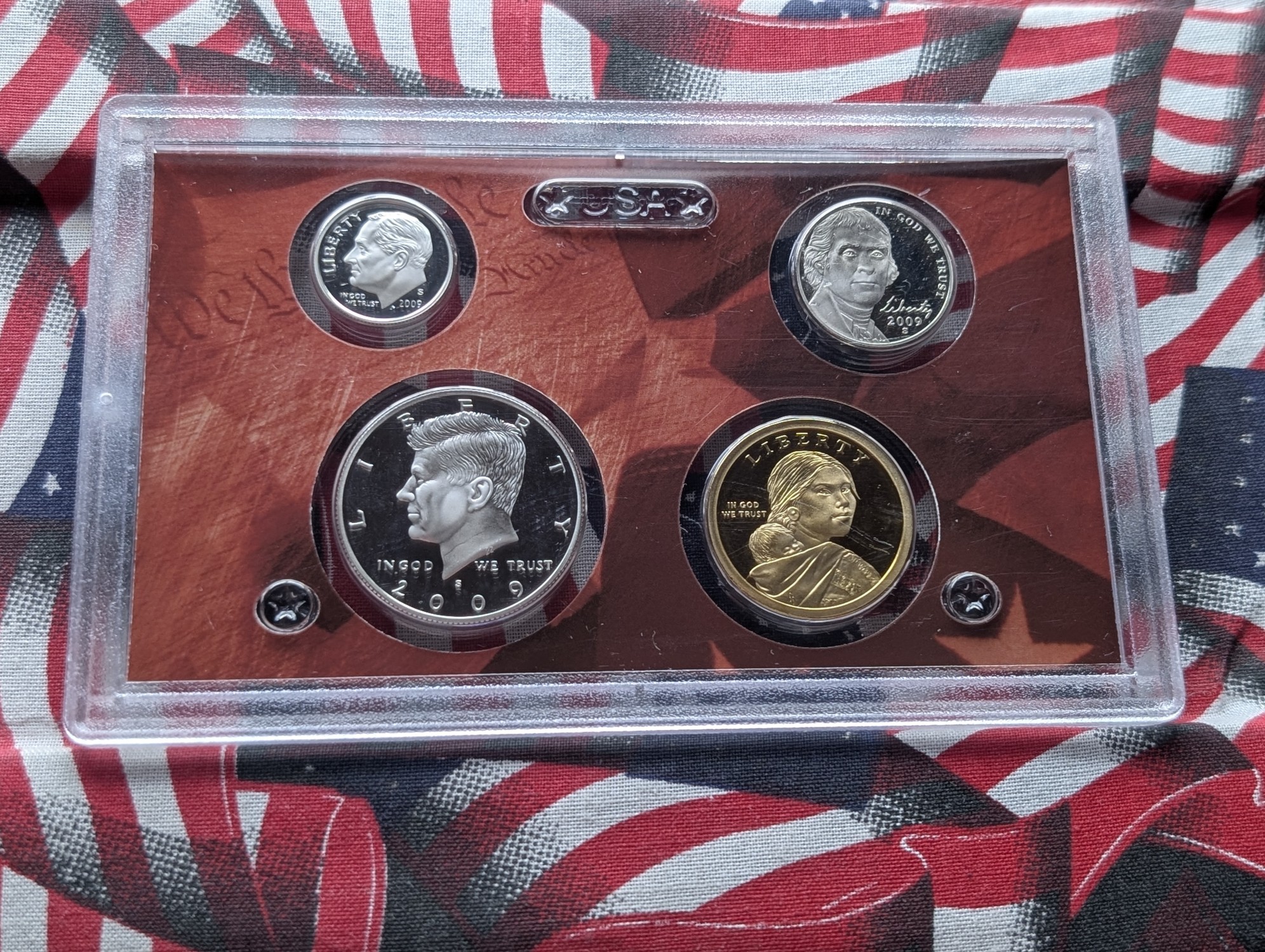 2009-S U.S. Mint Silver Proof Set in OGP, NO BOX, No Quarters - Includes (2) 90% Silver Coins