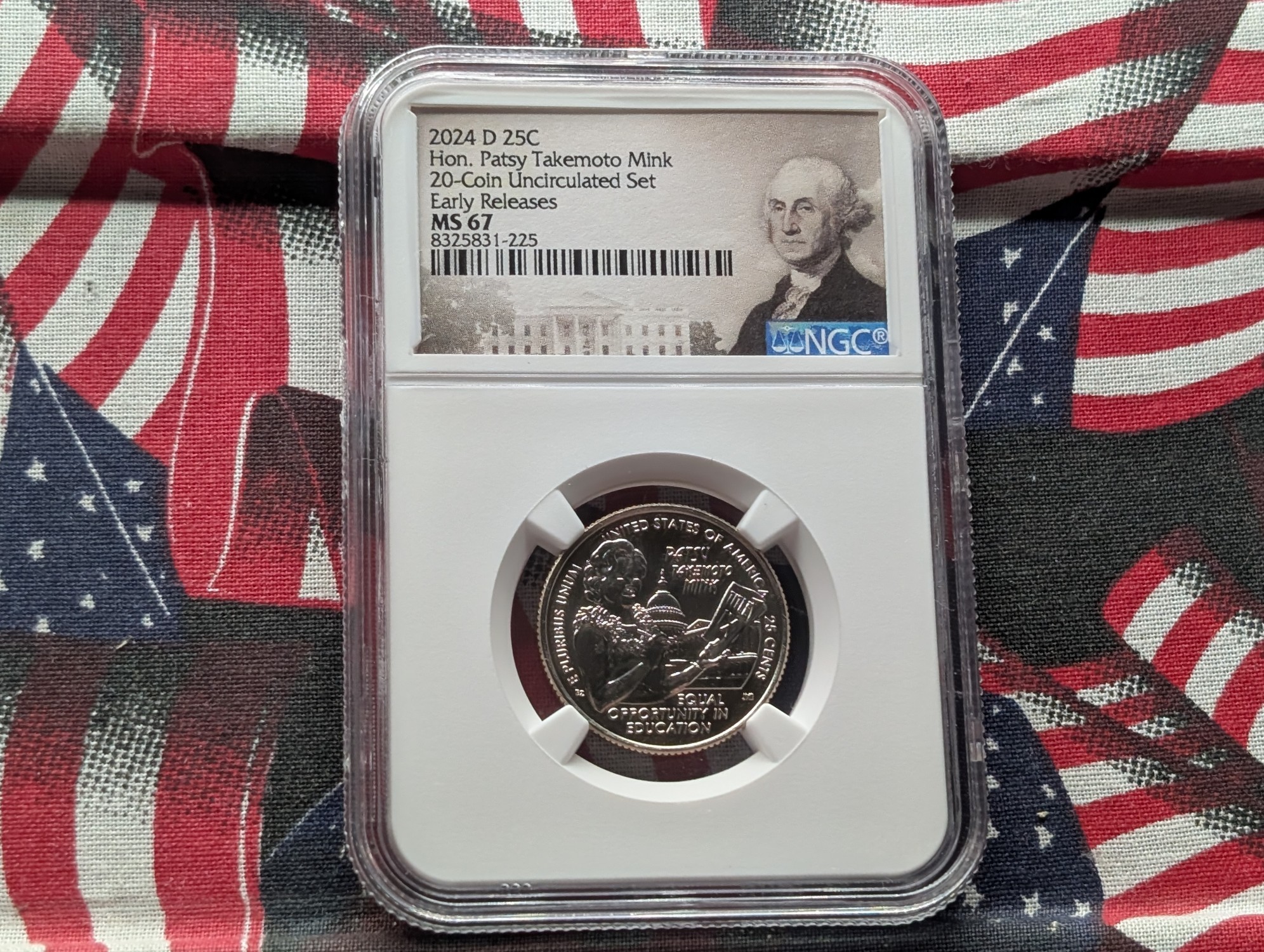 2024-D Hon. Patsy Takemoto Mink Quarter - NGC MS67 - Early Release