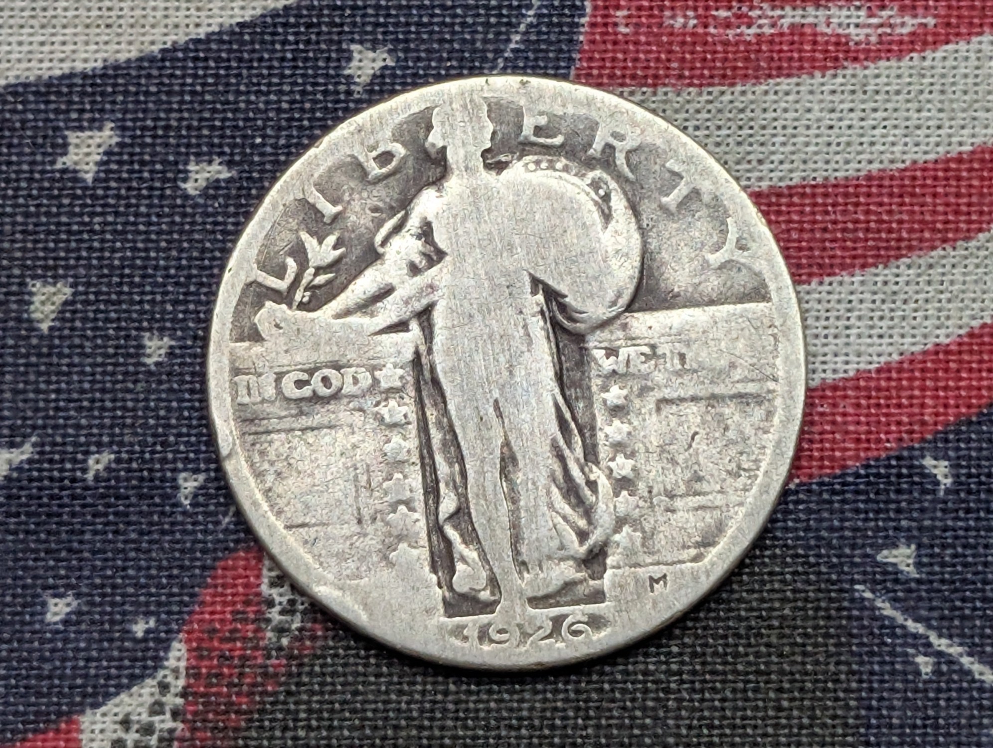 1926 Standing Liberty 90% Silver Quarter