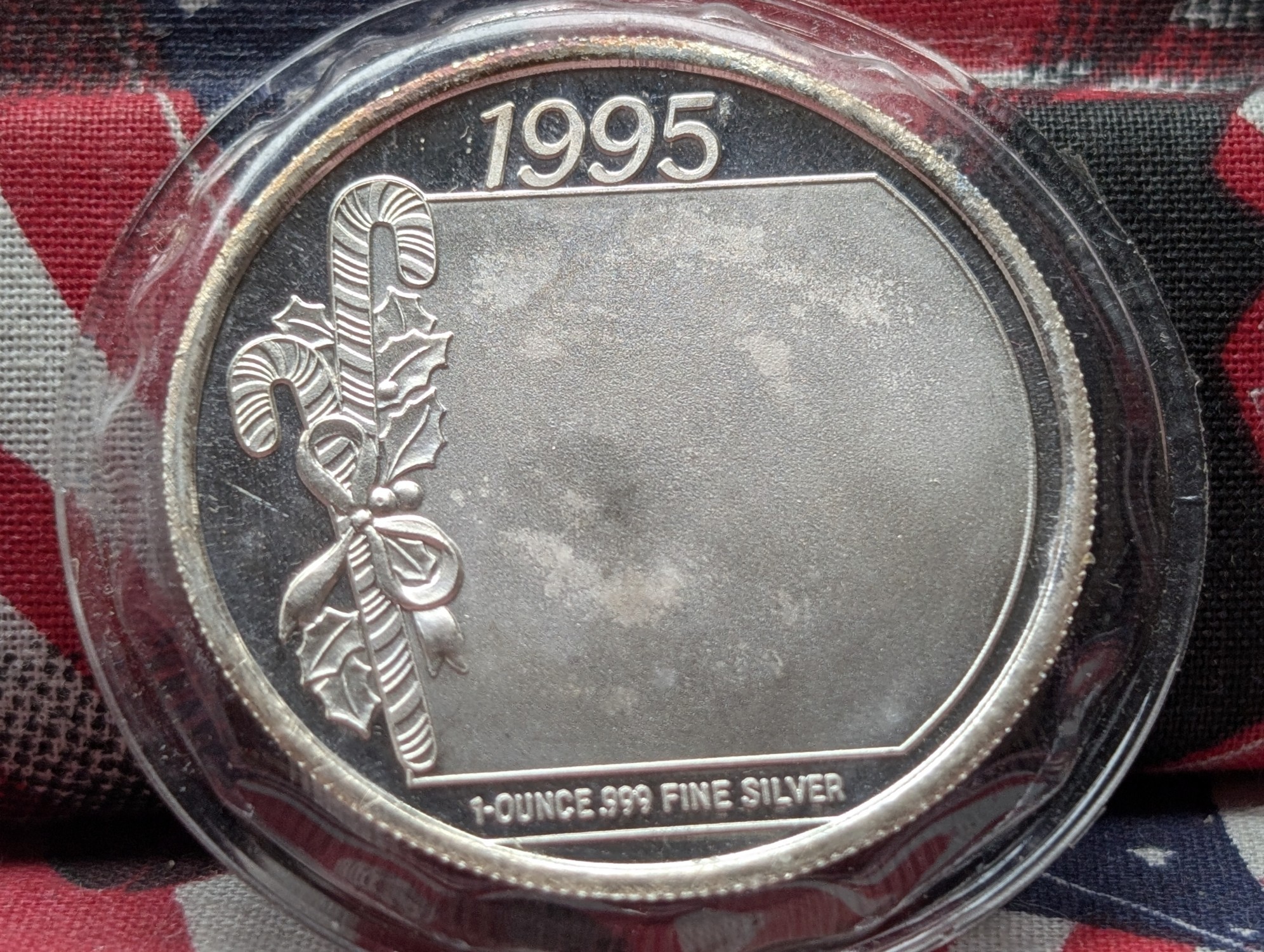 1 oz. .999 FINE SILVER Holiday Greetings - Snowman Sledding Designed Round
