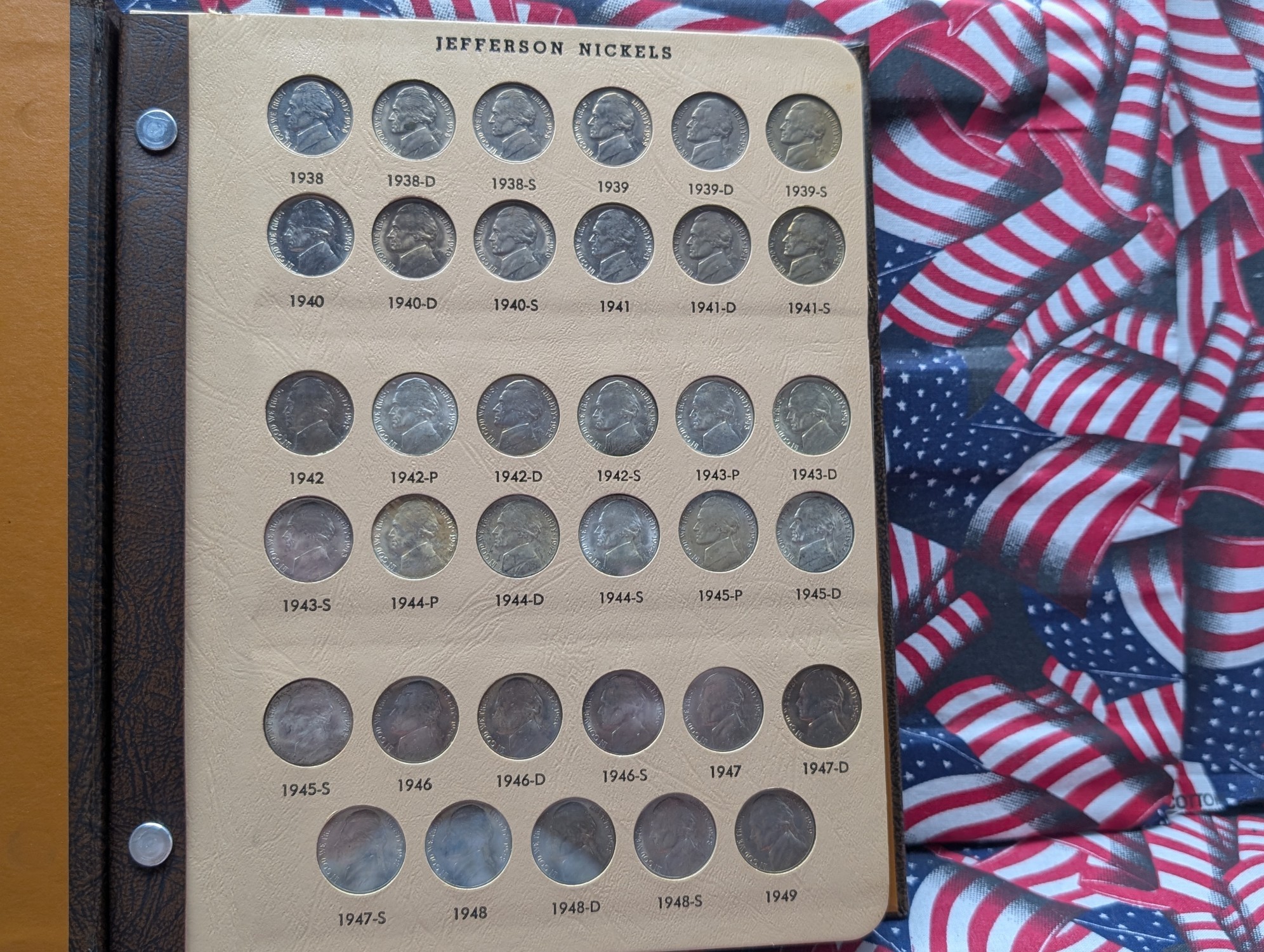 Partial 1938-1992 Jefferson Nickel Collection in Dansco Album - Includes KEY DATES! & (11) 35% Silver Wartime - All in BU Condition - 81 Coi