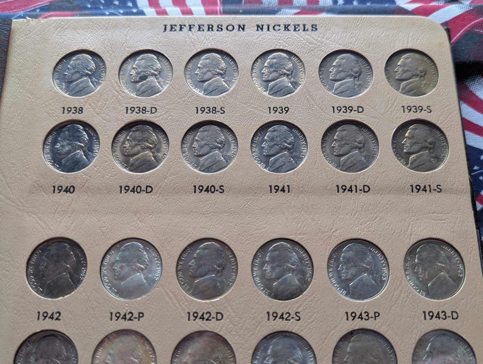 Partial 1938-1992 Jefferson Nickel Collection in Dansco Album - Includes KEY DATES! & (11) 35% Silver Wartime - All in BU Condition - 81 Coi