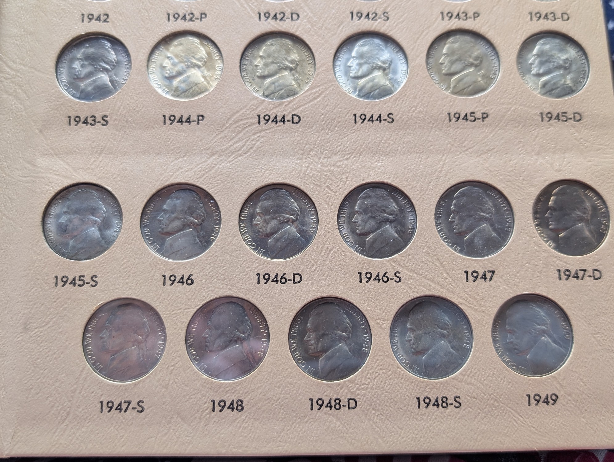 Partial 1938-1992 Jefferson Nickel Collection in Dansco Album - Includes KEY DATES! & (11) 35% Silver Wartime - All in BU Condition - 81 Coi
