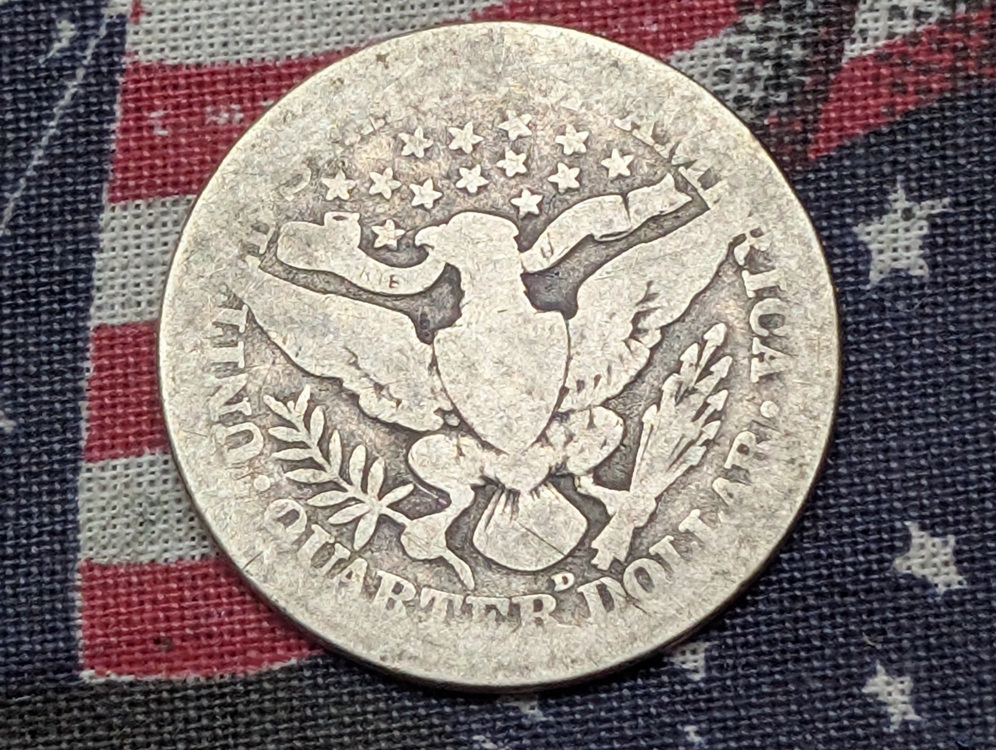 1914-D Barber 90% Silver Quarter